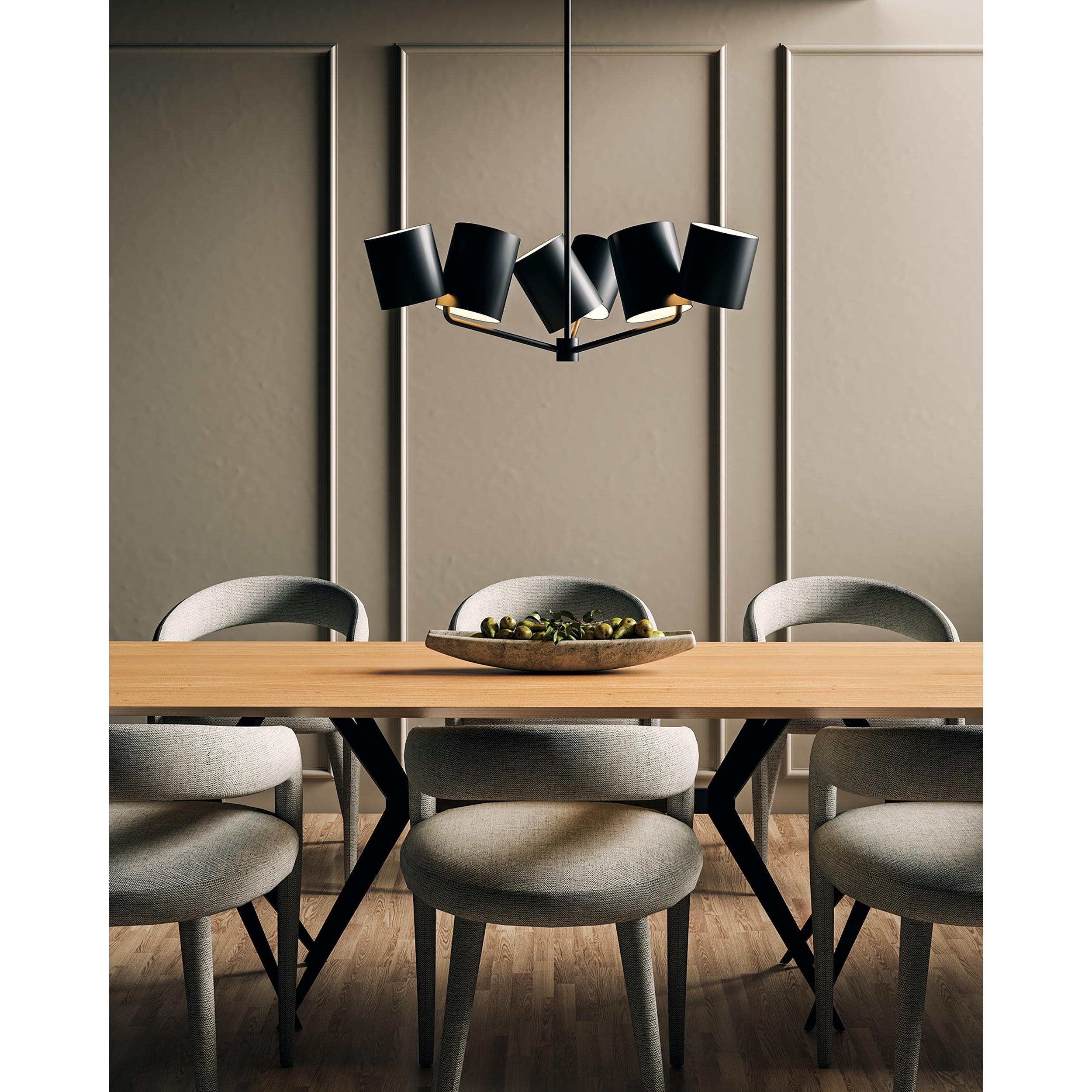 Keiko 30-in Black 6 Lights Chandelier