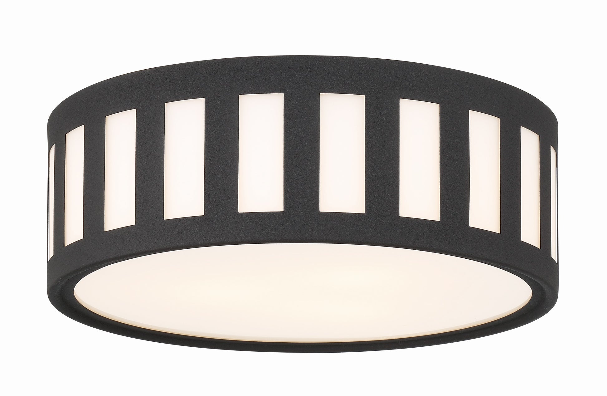 Crystorama Kendal KEN-2203-BF – 14 Inch – 3 Light – Semi Flush Mount Light – Black Forged – Damp Rated