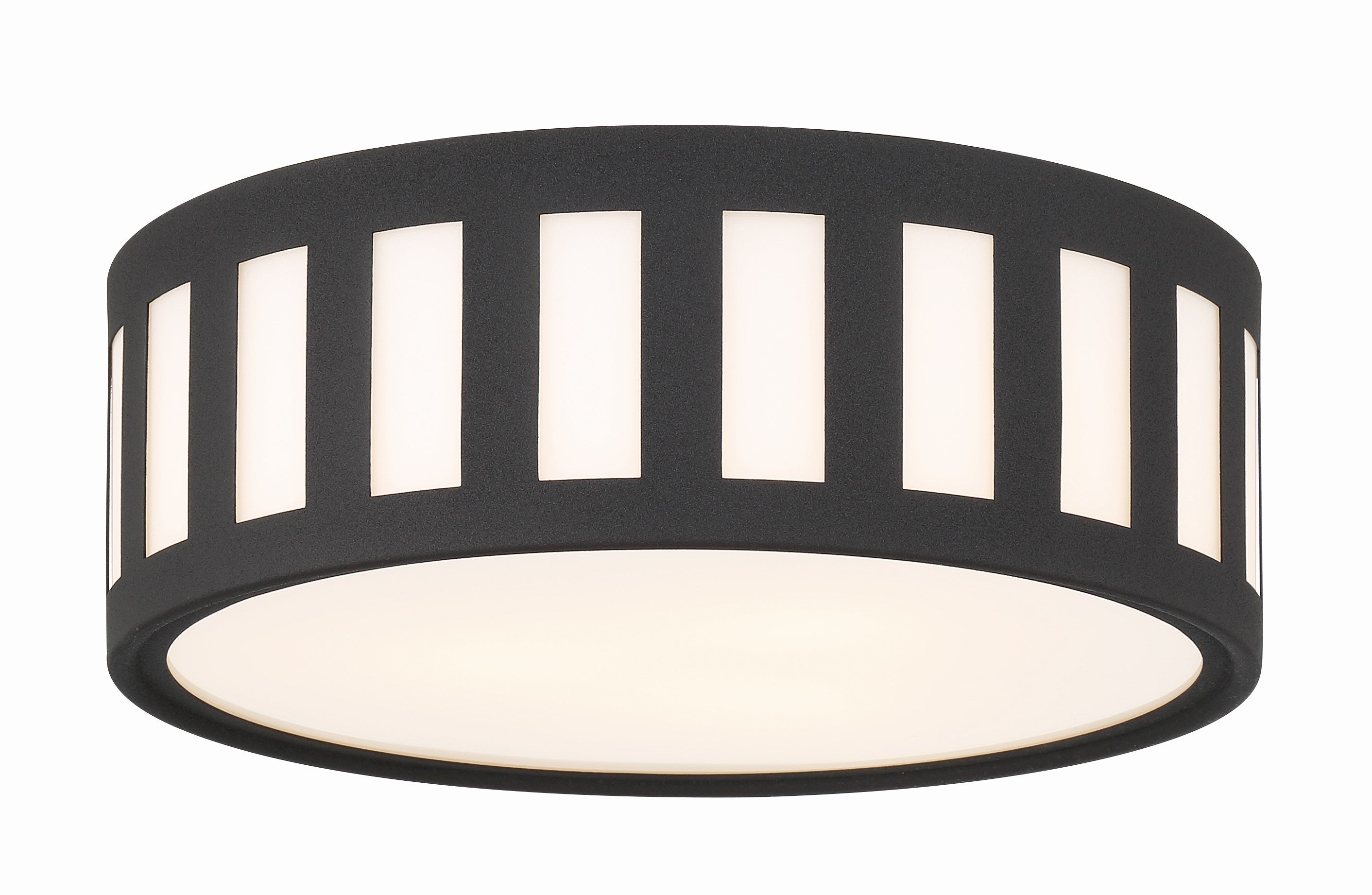 Crystorama Kendal KEN-2203-BF – 14 Inch – 3 Light – Semi Flush Mount Light – Black Forged – Damp Rated