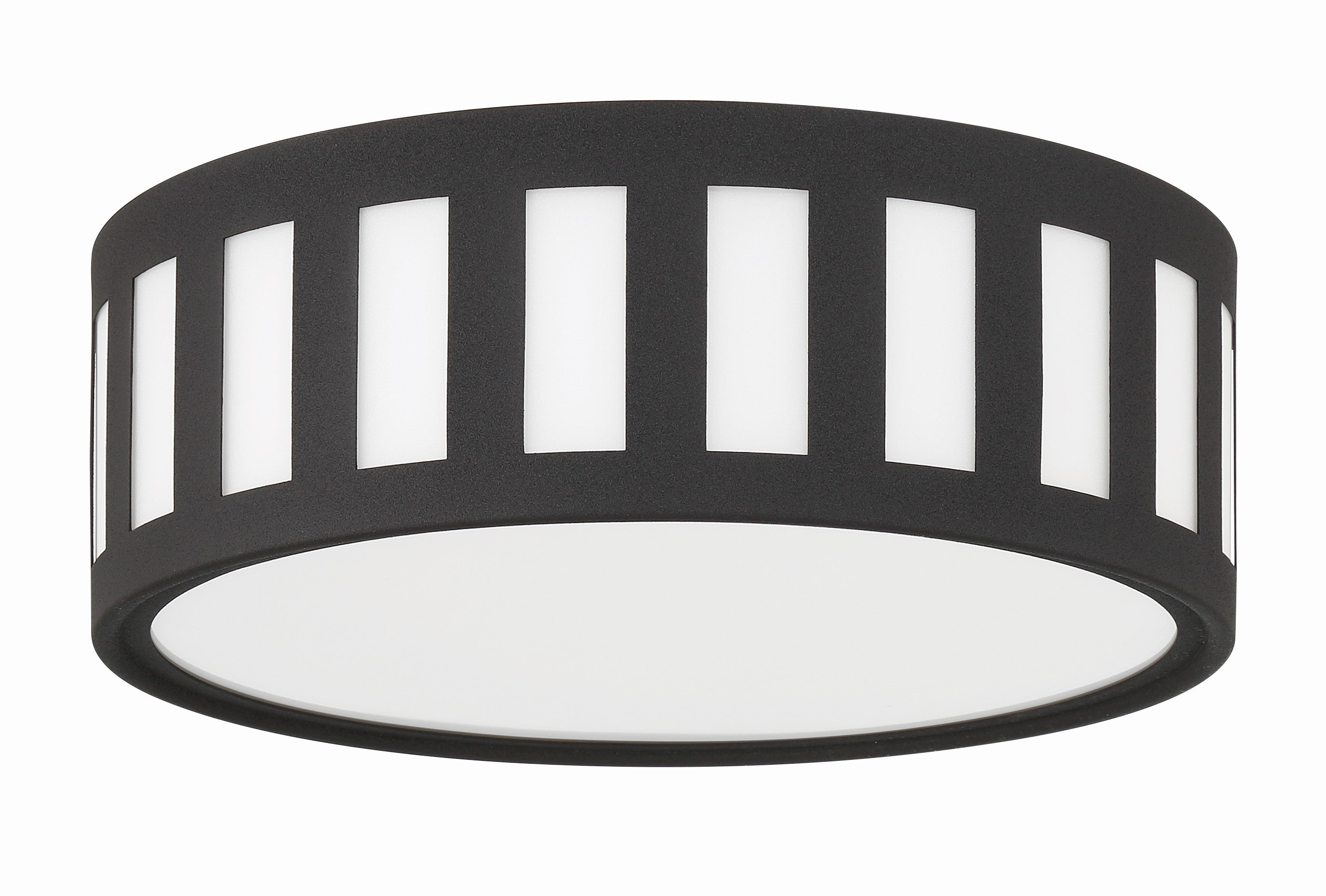Crystorama Kendal KEN-2203-BF – 14 Inch – 3 Light – Semi Flush Mount Light – Black Forged – Damp Rated