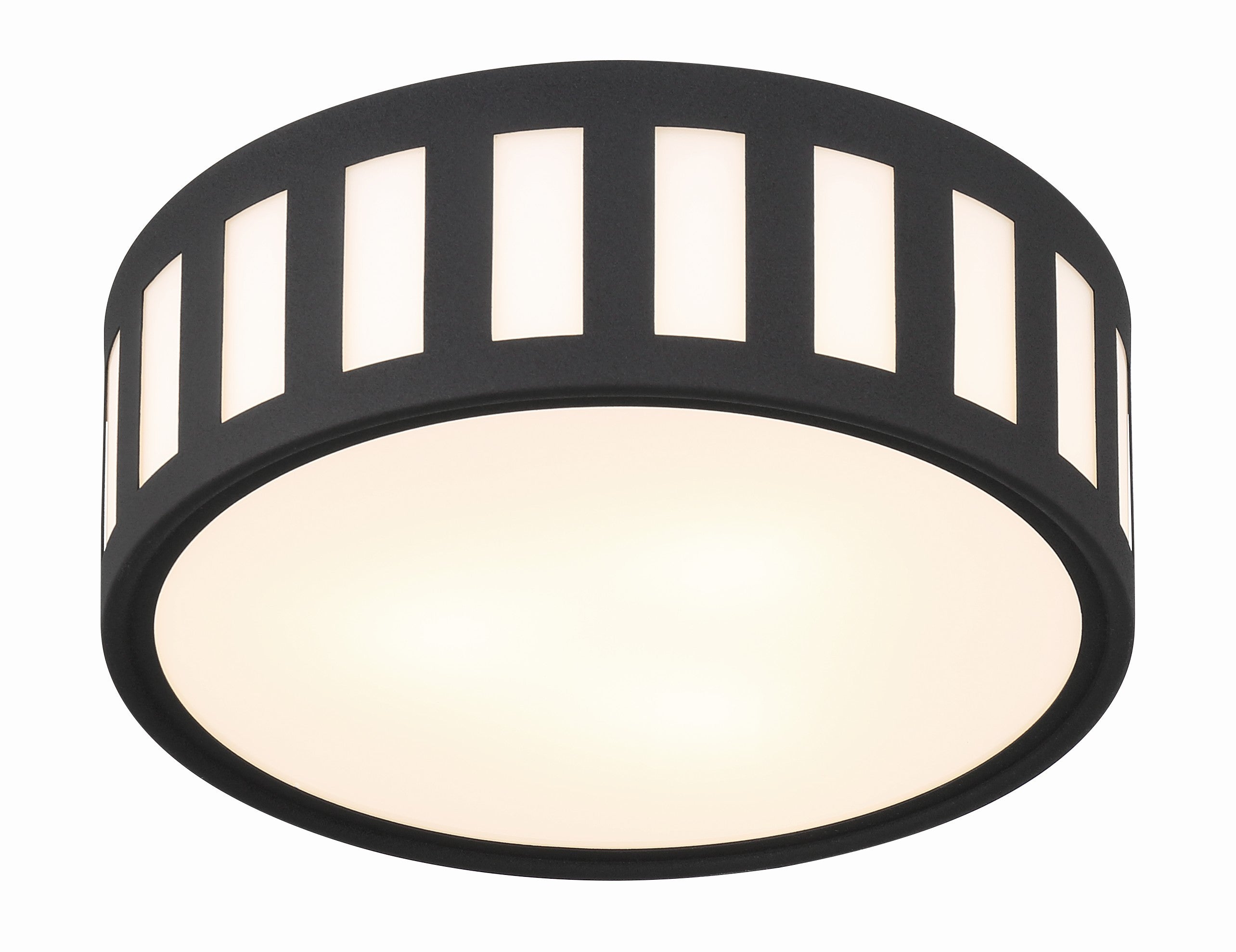 Crystorama Kendal KEN-2203-BF – 14 Inch – 3 Light – Semi Flush Mount Light – Black Forged – Damp Rated