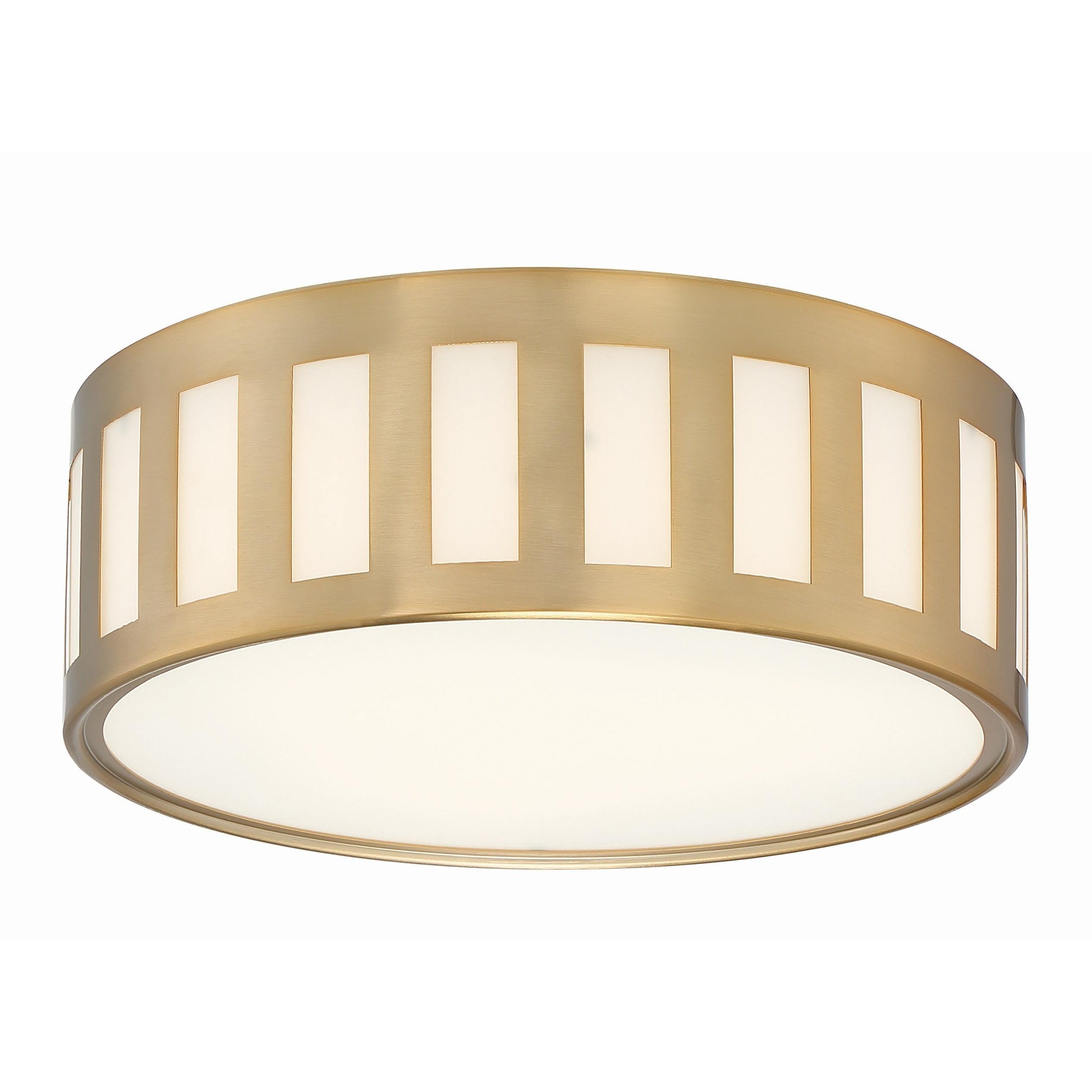 Crystorama Kendal KEN-2203-VG – 14 Inch – 3 Light – Semi Flush Mount Light – Vibrant Gold – Damp Rated