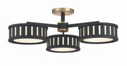 Crystorama Kendal KEN-8300-VG-BF – 29.25 Inch – 6 Light – Semi Flush Mount Light – Vibrant Gold + Black Forged – Damp Rated