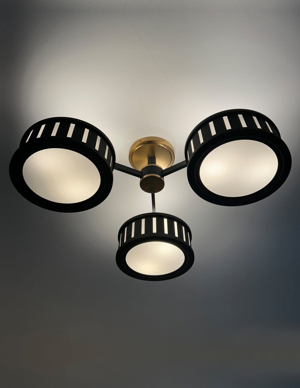 Crystorama KEN-8300-VG-BF Kendal 6 Light Vibrant Gold + Black Forged Semi Flush Mount