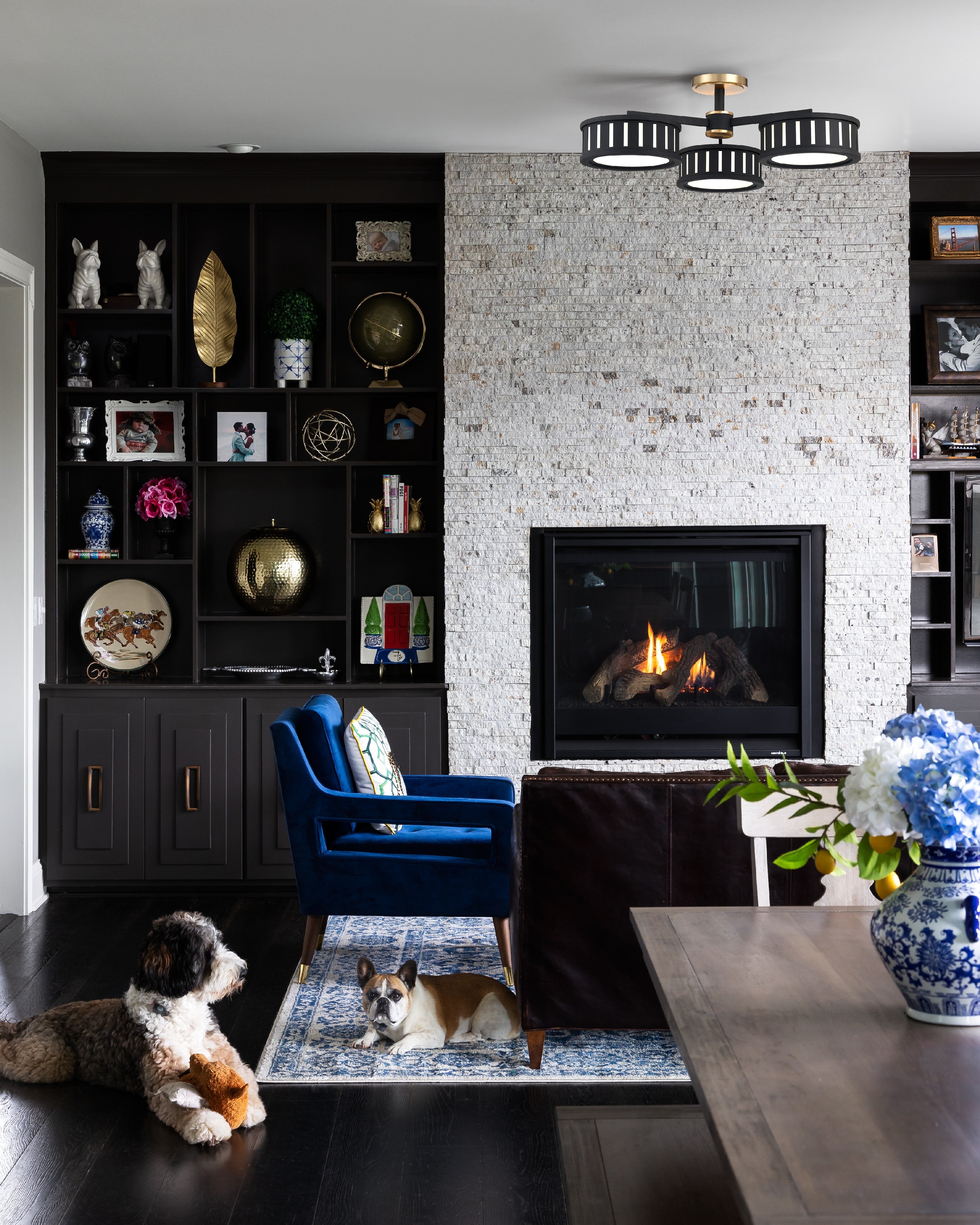 Crystorama Kendal KEN-8300-VG-BF – 29.25 Inch – 6 Light – Semi Flush Mount Light – Vibrant Gold + Black Forged – Damp Rated