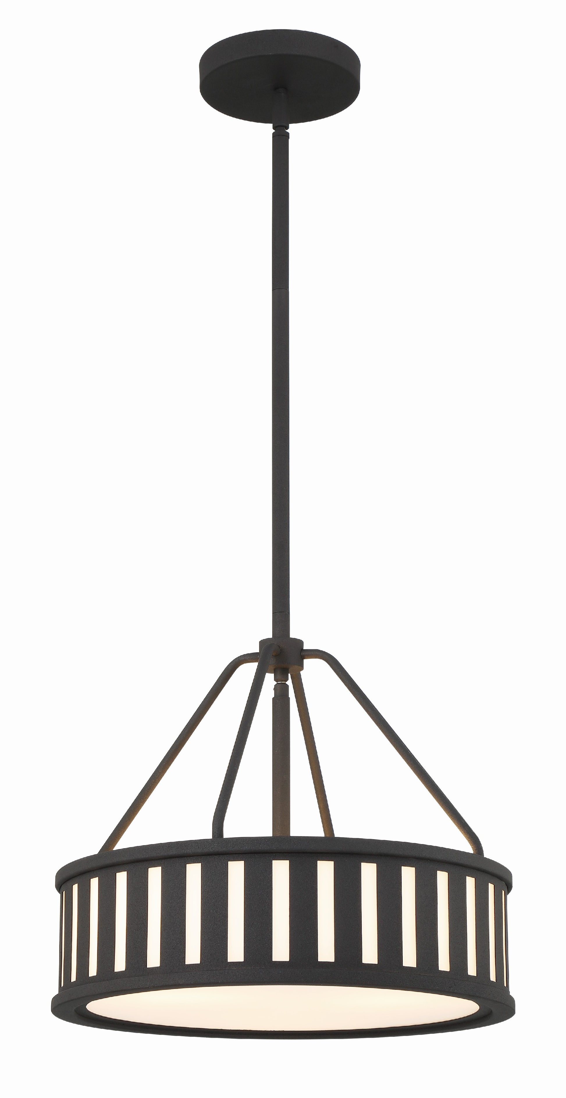 Crystorama Kendal KEN-8303-BF – 15.5 Inch – 3 Light – Chandelier – Black Forged – Damp Rated