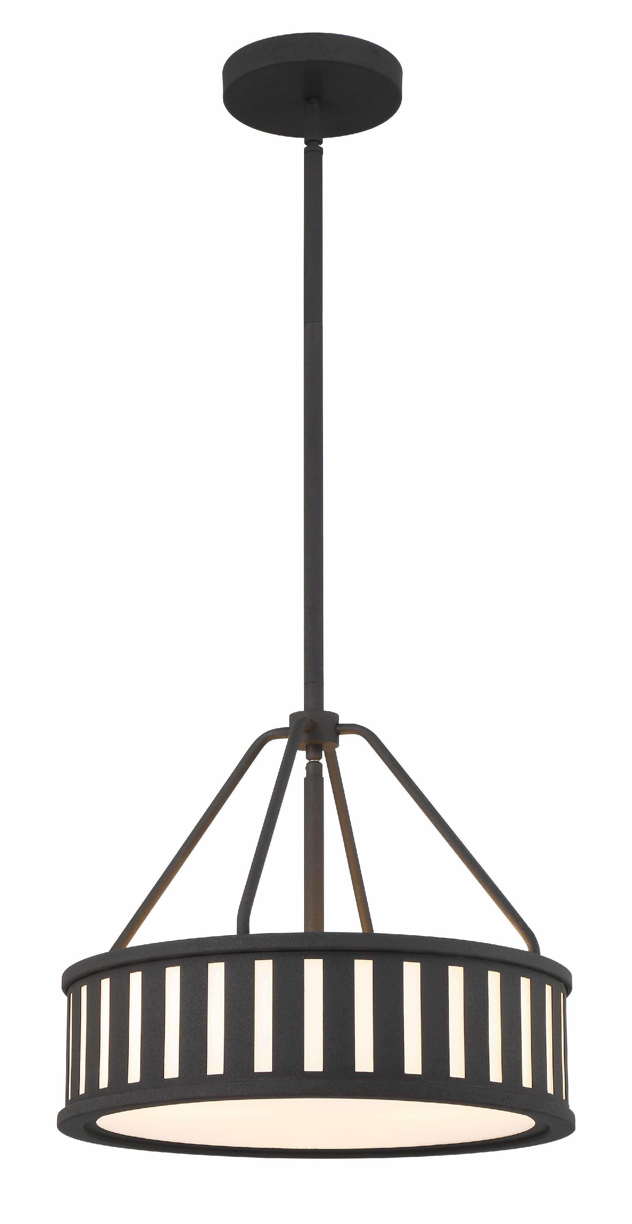 Crystorama Kendal KEN-8303-BF – 15.5 Inch – 3 Light – Chandelier – Black Forged – Damp Rated