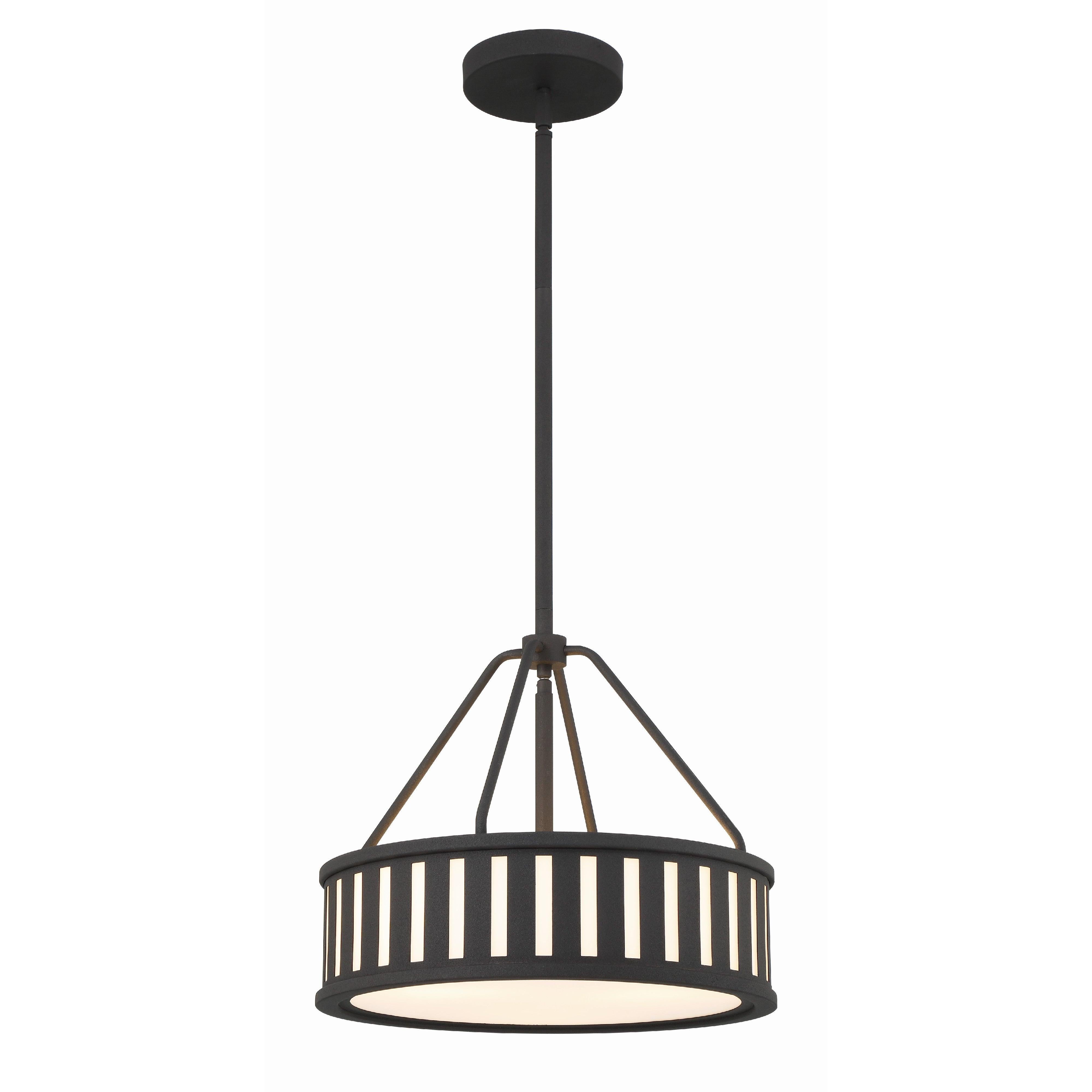 Crystorama Kendal KEN-8303-BF – 15.5 Inch – 3 Light – Chandelier – Black Forged – Damp Rated