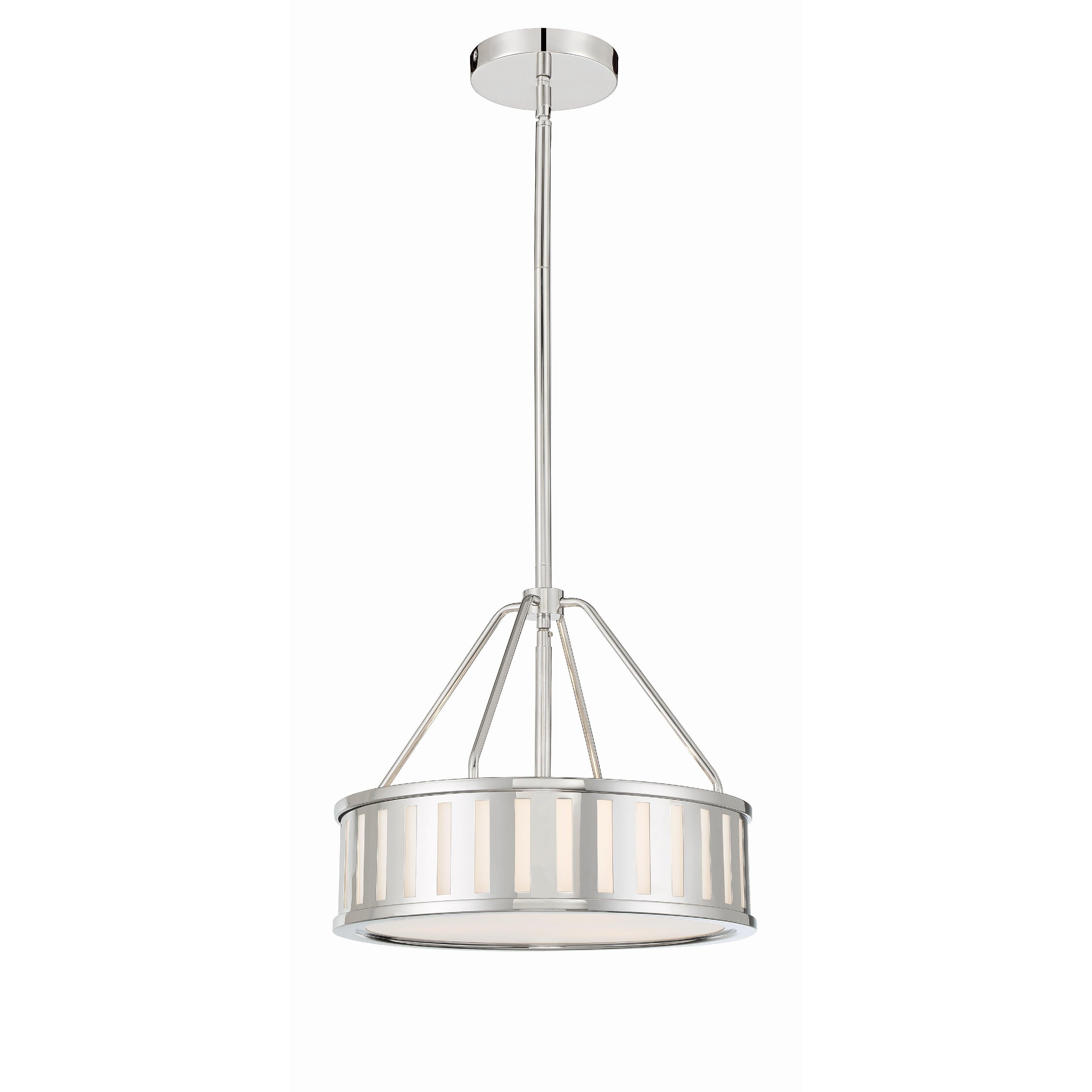 Crystorama Kendal KEN-8303-PN – 15.5 Inch – 3 Light – Chandelier – Polished Nickel – Damp Rated