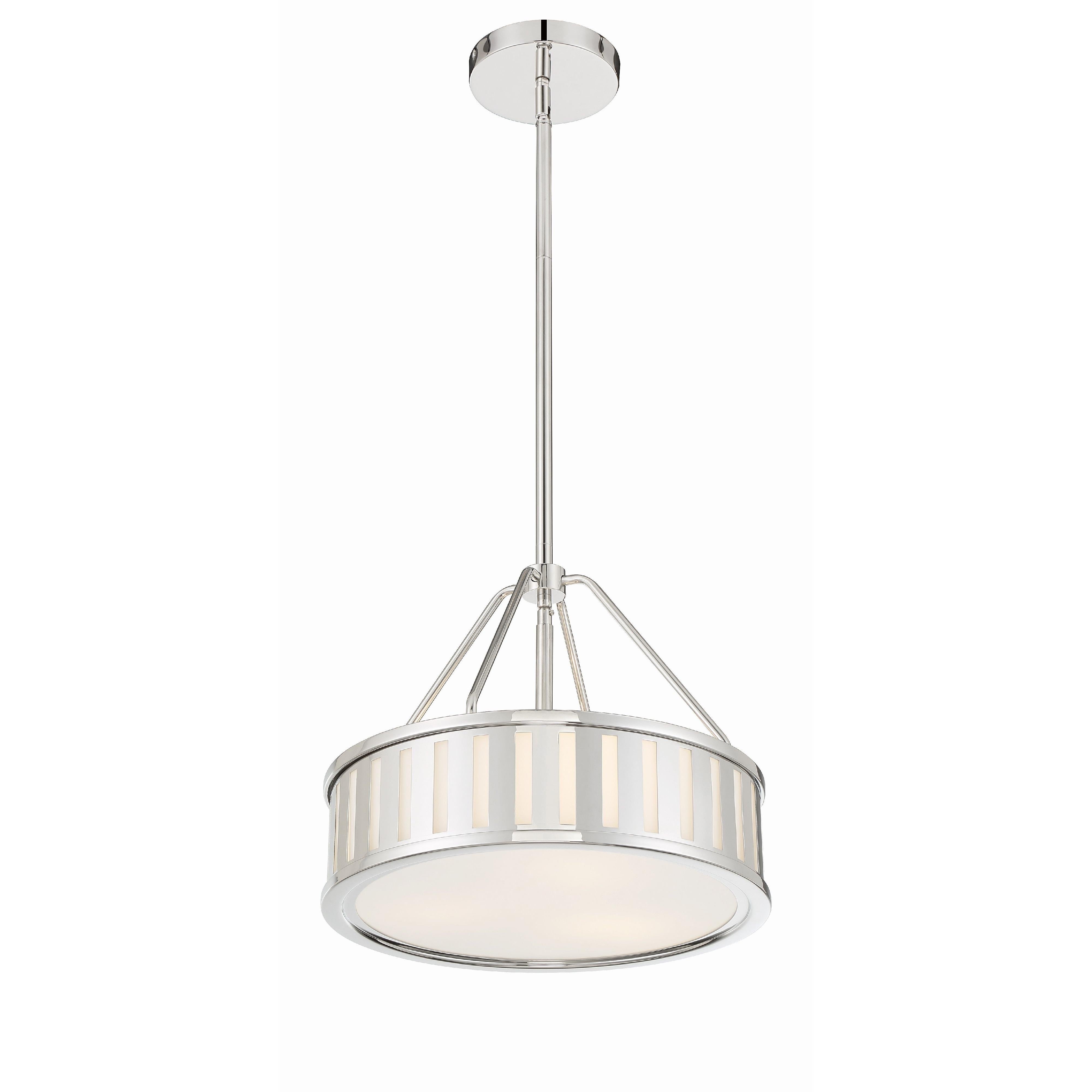 Crystorama Kendal KEN-8303-PN – 15.5 Inch – 3 Light – Chandelier – Polished Nickel – Damp Rated