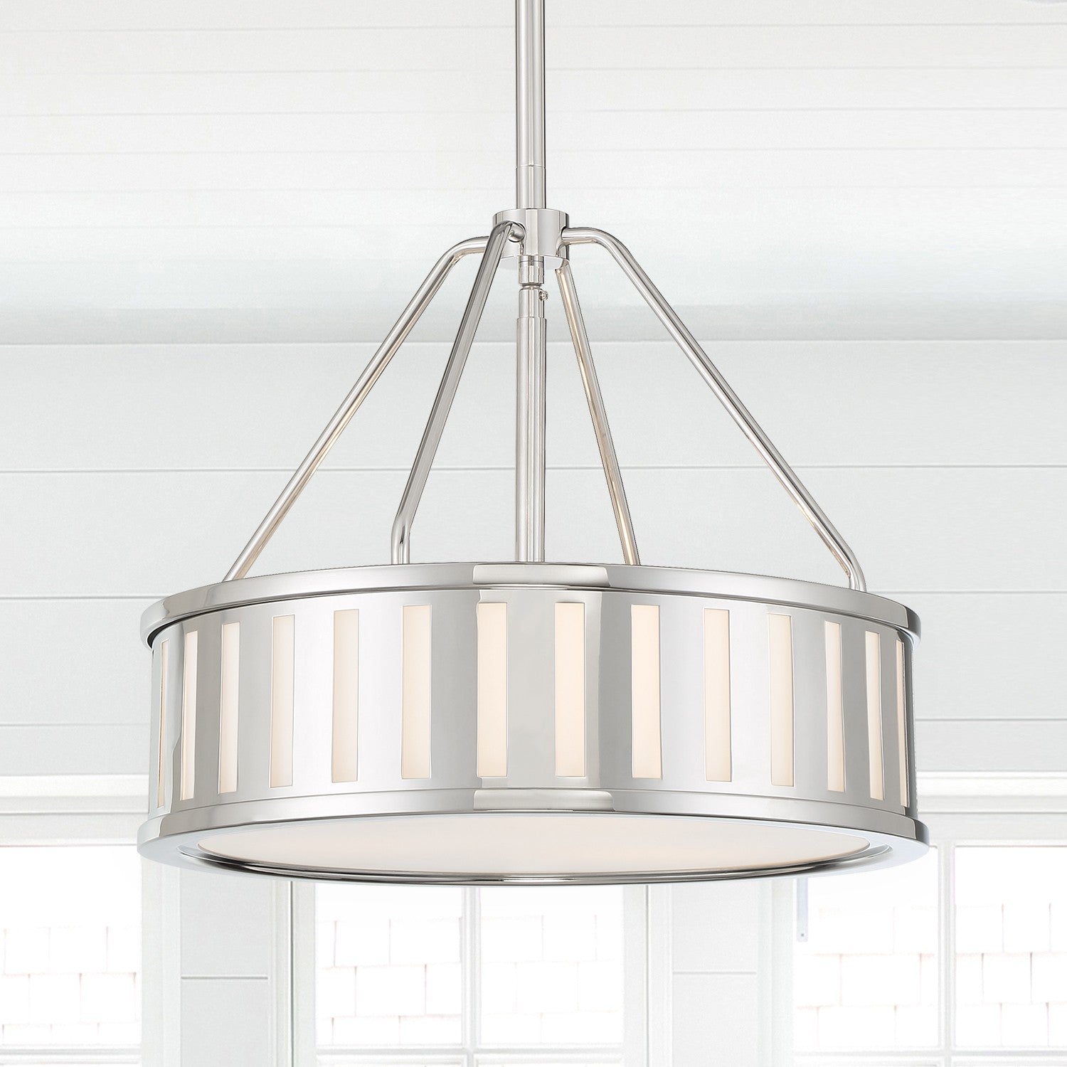 Crystorama Kendal KEN-8303-PN – 15.5 Inch – 3 Light – Chandelier – Polished Nickel – Damp Rated