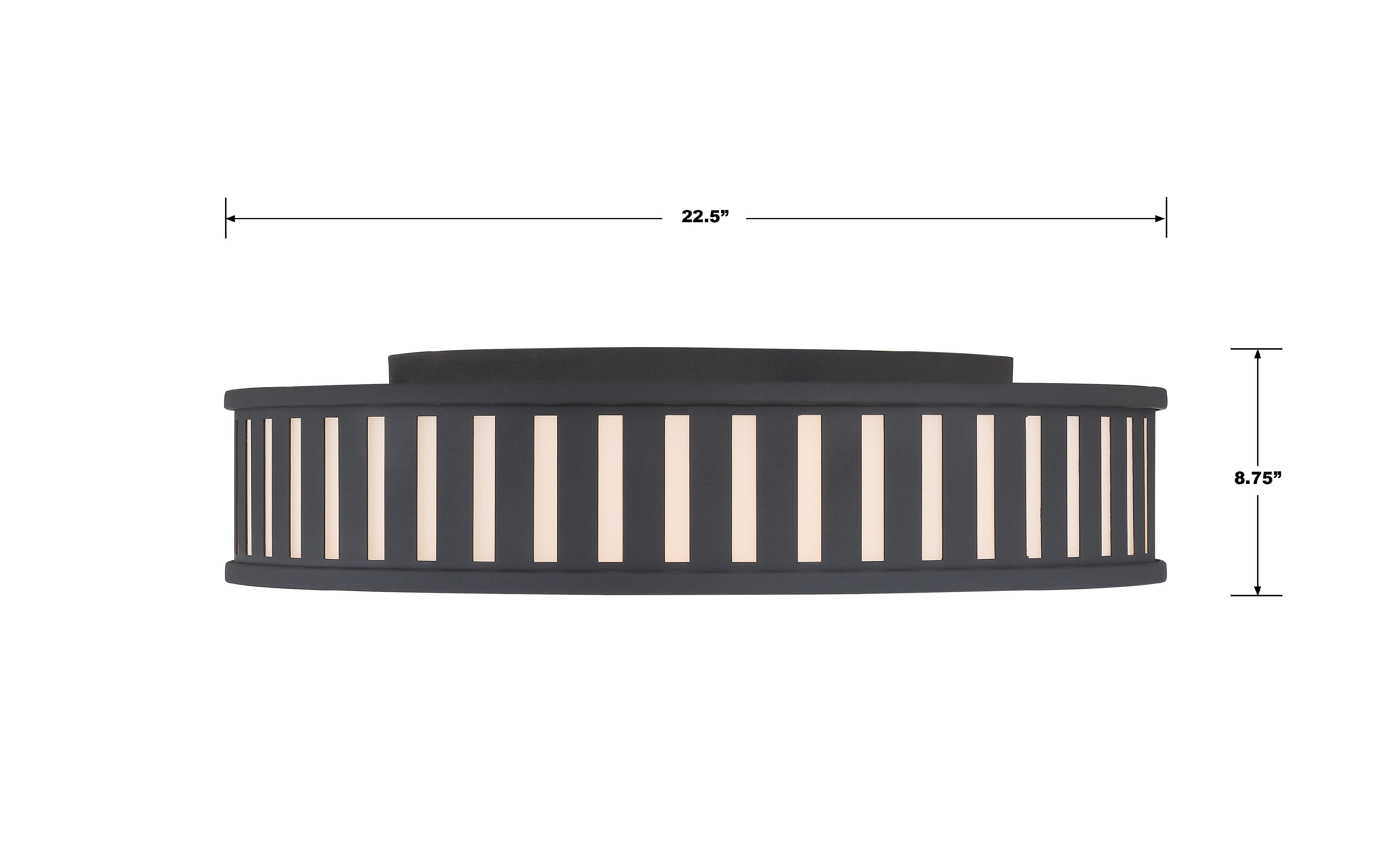 Crystorama Kendal KEN-8305-BF – 22.5 Inch – 4 Light – Semi Flush Mount Light – Black Forged – Damp Rated