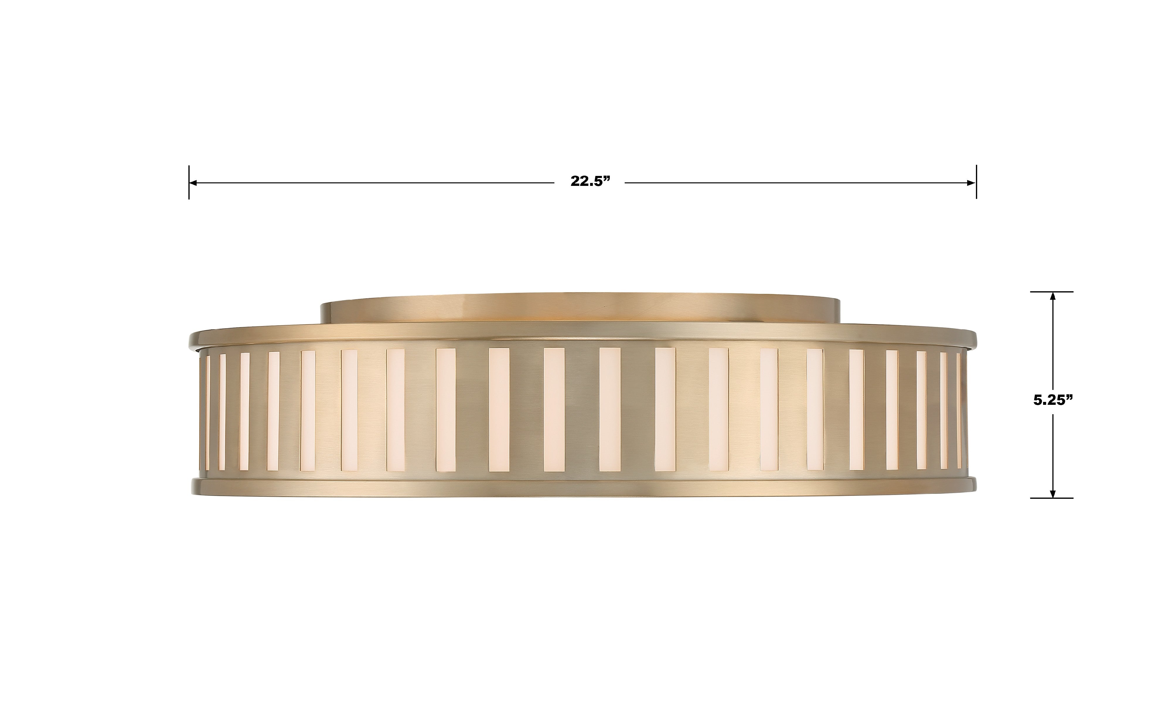 Crystorama Kendal KEN-8305-VG – 22.5 Inch – 4 Light – Semi Flush Mount Light – Vibrant Gold – Damp Rated