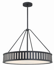 Crystorama Kendal KEN-8306-BF – 28 Inch – 6 Light – Chandelier – Black Forged – Damp Rated