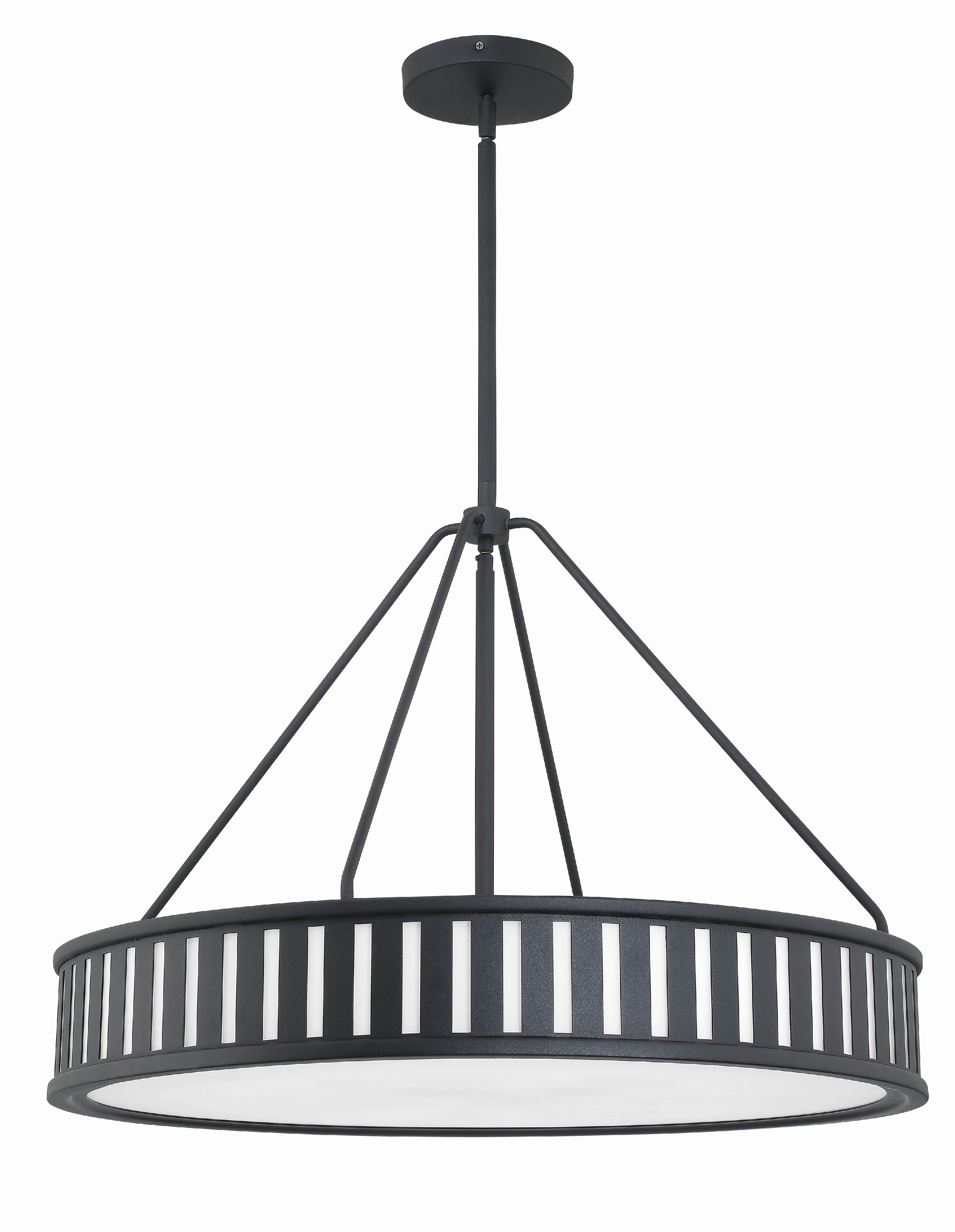 Crystorama Kendal KEN-8306-BF – 28 Inch – 6 Light – Chandelier – Black Forged – Damp Rated