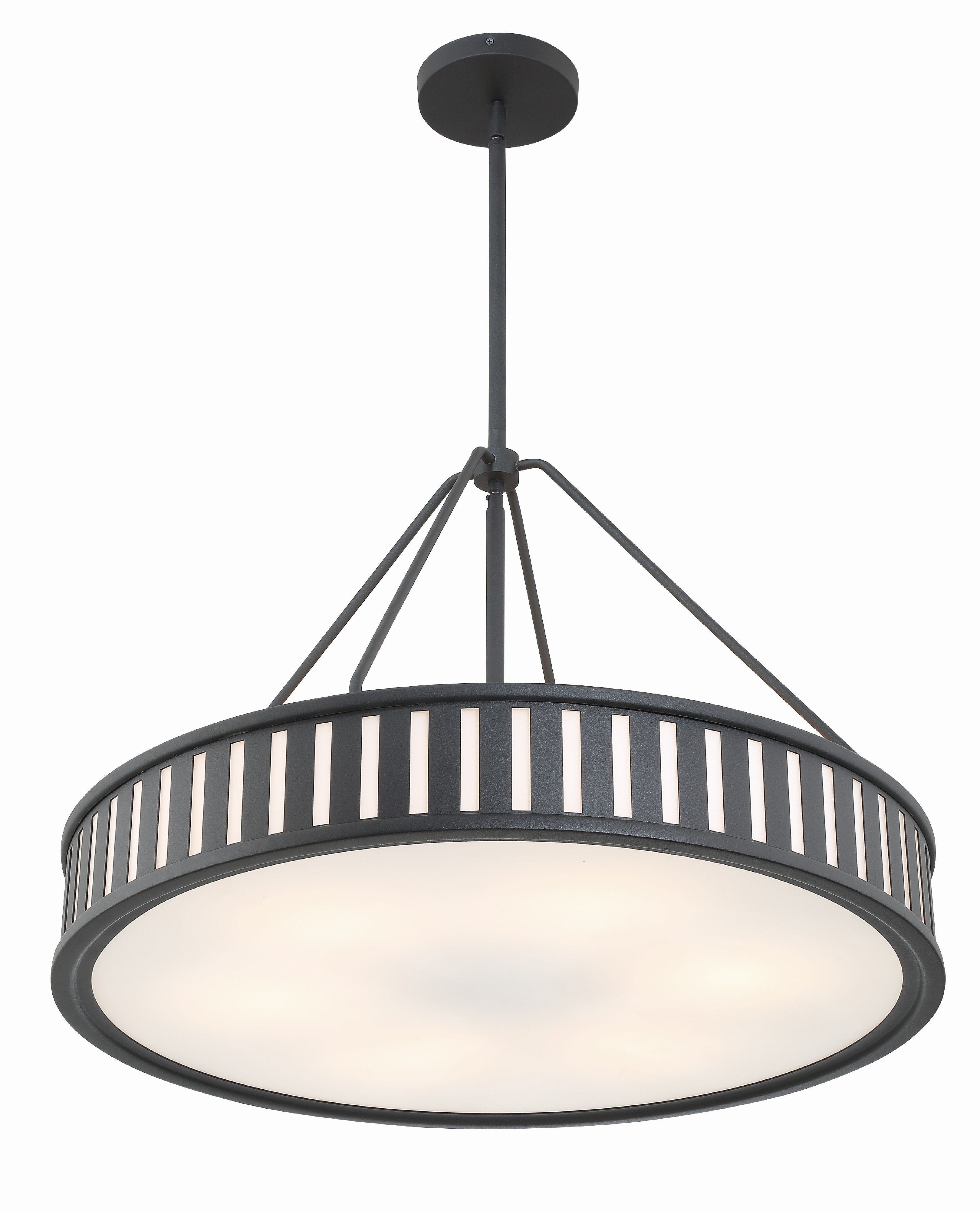 Crystorama Kendal KEN-8306-BF – 28 Inch – 6 Light – Chandelier – Black Forged – Damp Rated