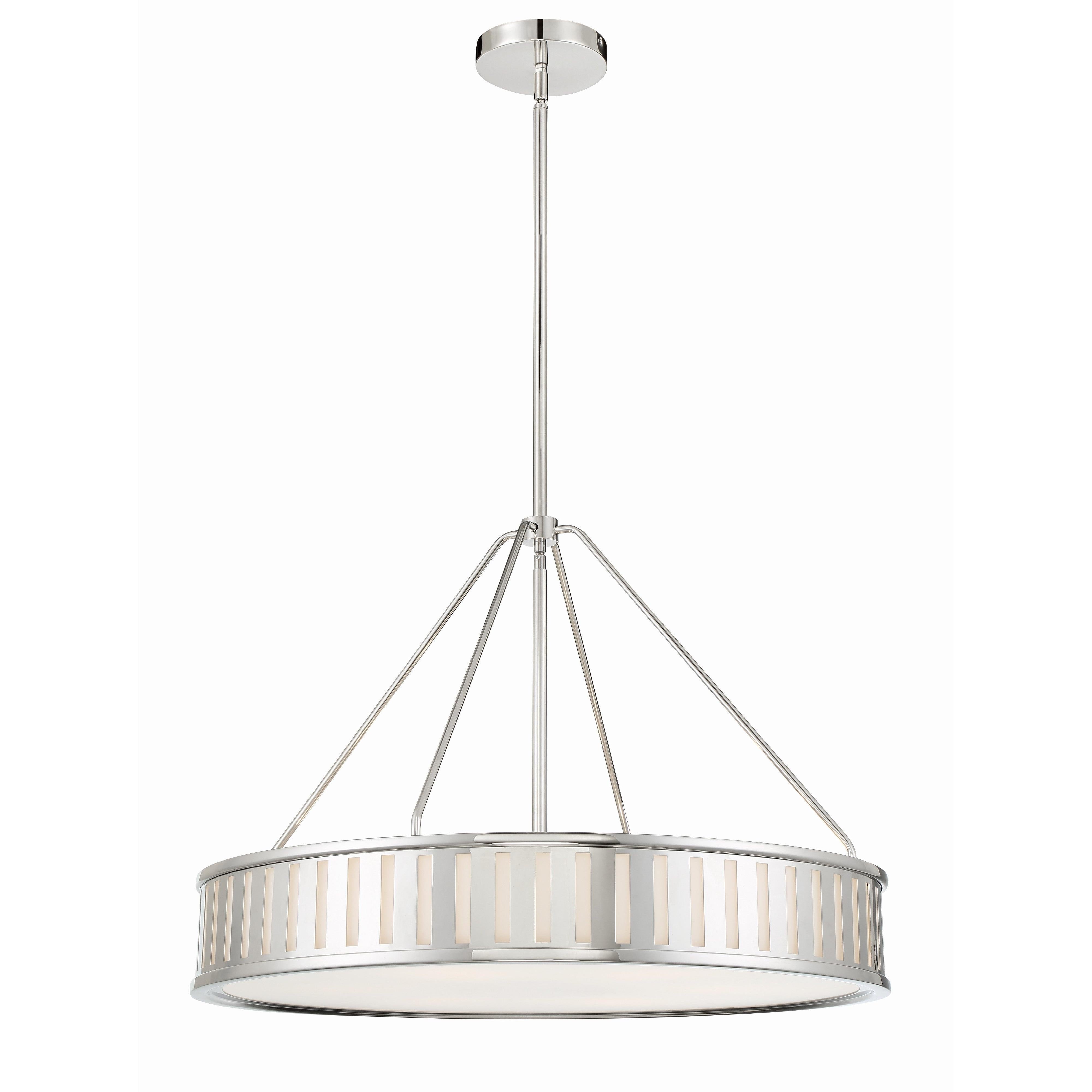Crystorama Kendal KEN-8306-PN – 28 Inch – 6 Light – Chandelier – Polished Nickel – Damp Rated