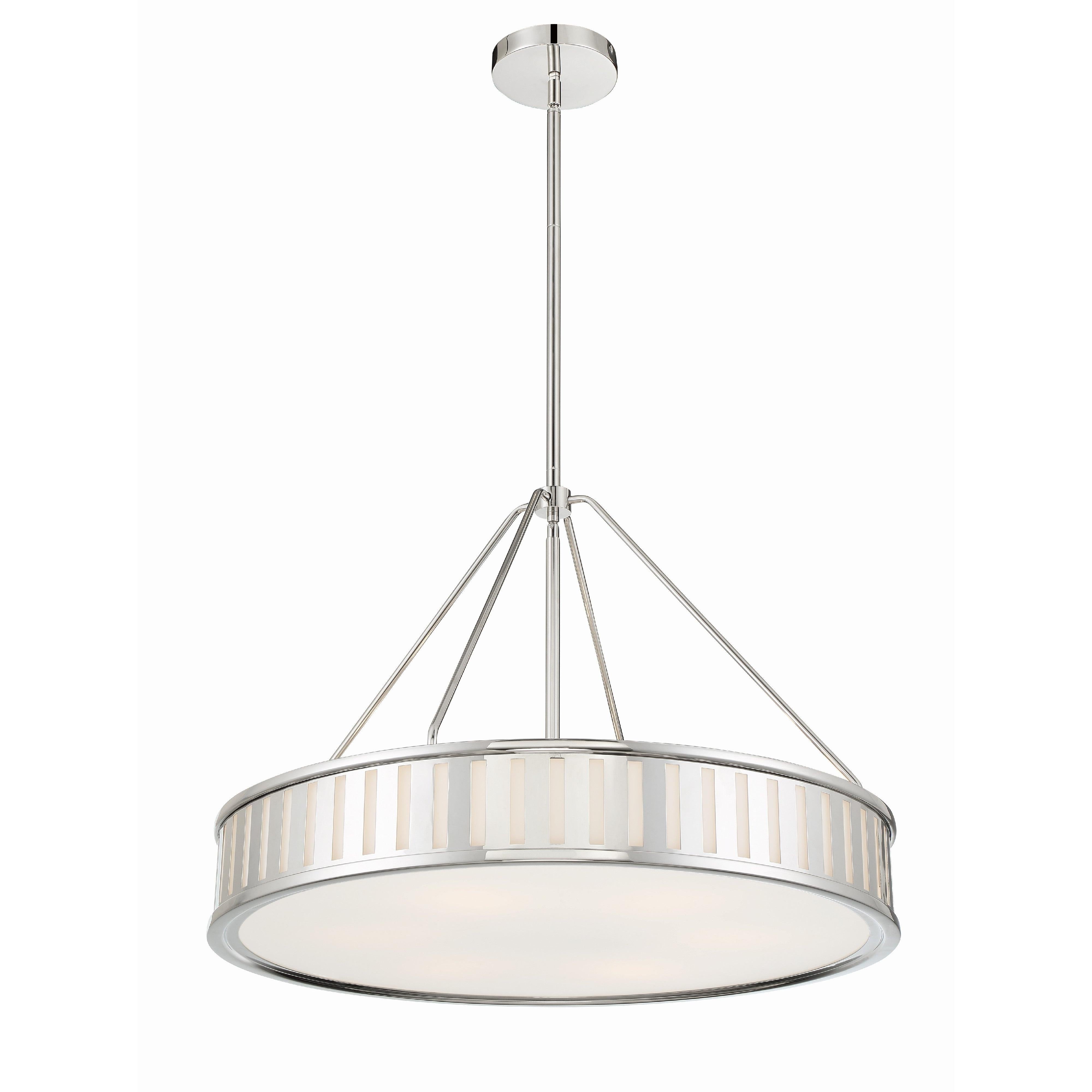 Crystorama Kendal KEN-8306-PN – 28 Inch – 6 Light – Chandelier – Polished Nickel – Damp Rated
