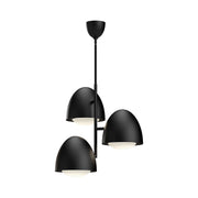 ALORA MOOD Lighting Kenji 24-in Chandeliers, 3 Lights, Matte Black/Opal Matte Glass