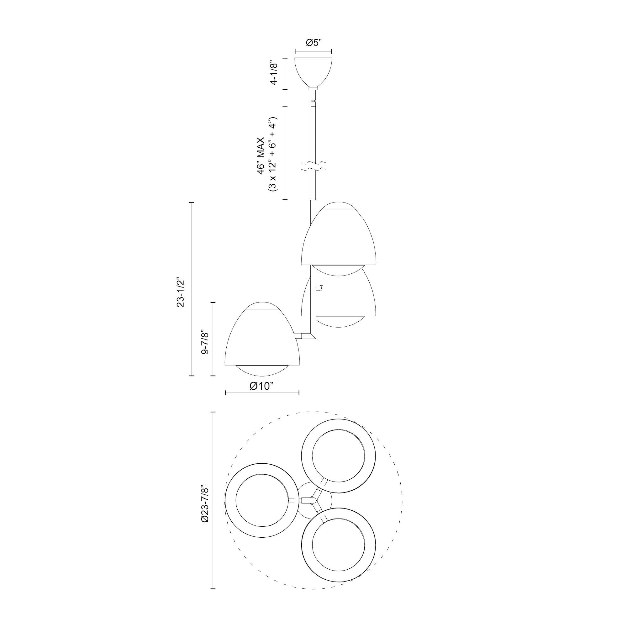 Kenji 24-in Aged Gold/Opal Matte Glass 3 Lights Chandeliers
