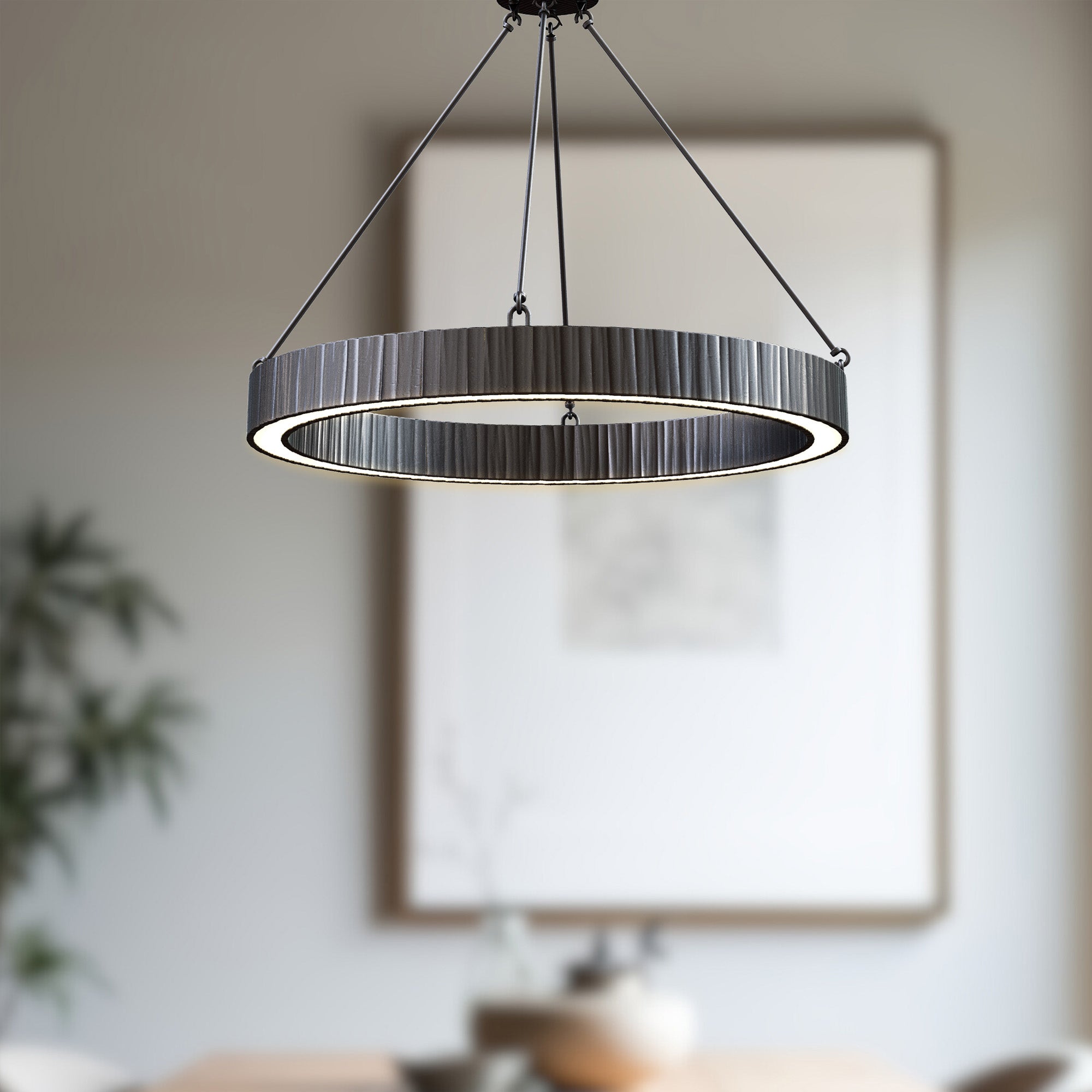 Kensington 30-in Urban Bronze LED Pendant
