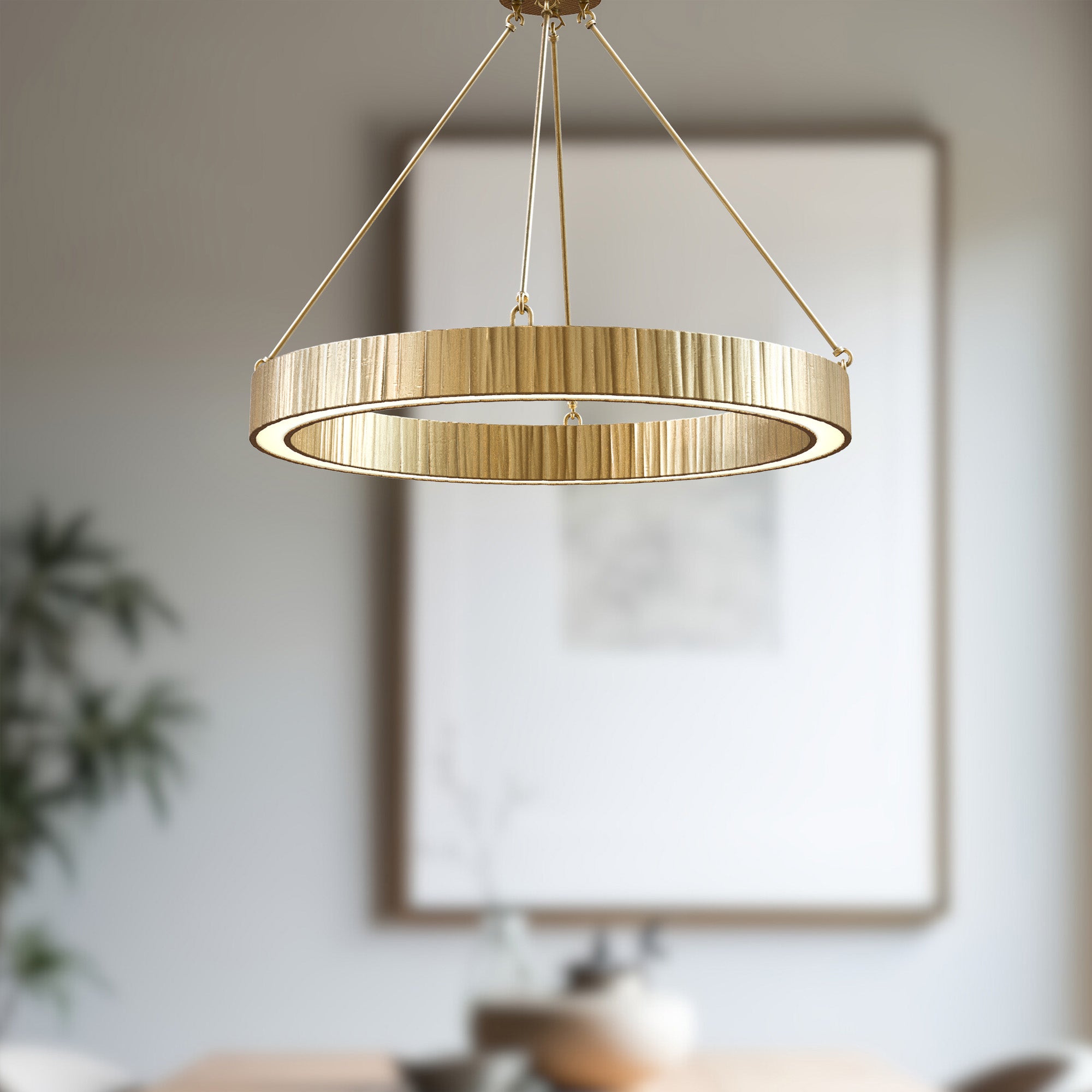 Kensington 30-in Vintage Brass LED Pendant