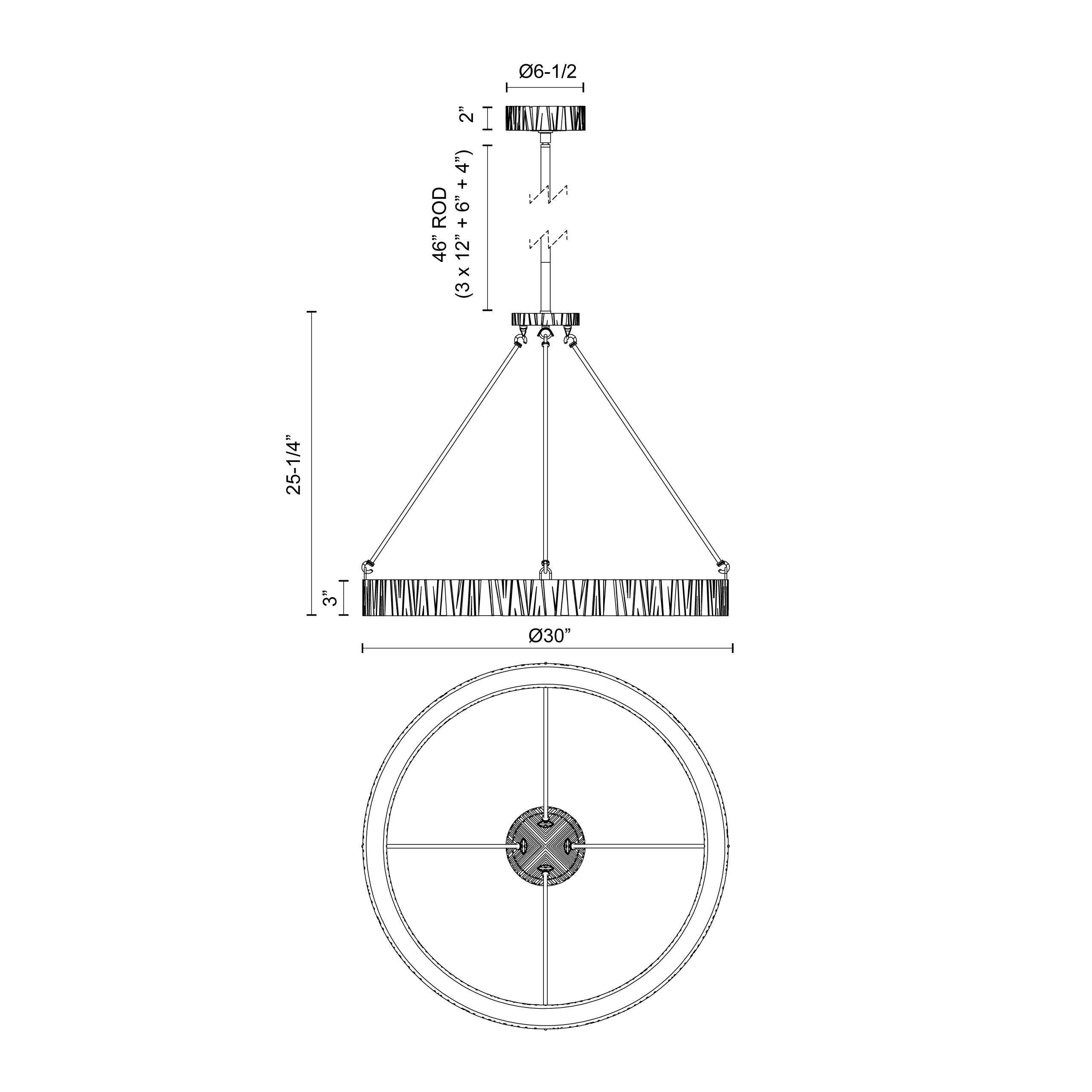 Kensington 30-in Urban Bronze LED Pendant