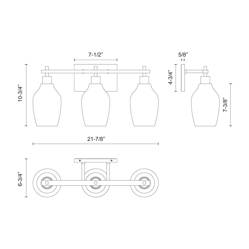 Alora Lighting KINGSLEY VL538322MBCL Bathroom Fixture Modern - Matte Black