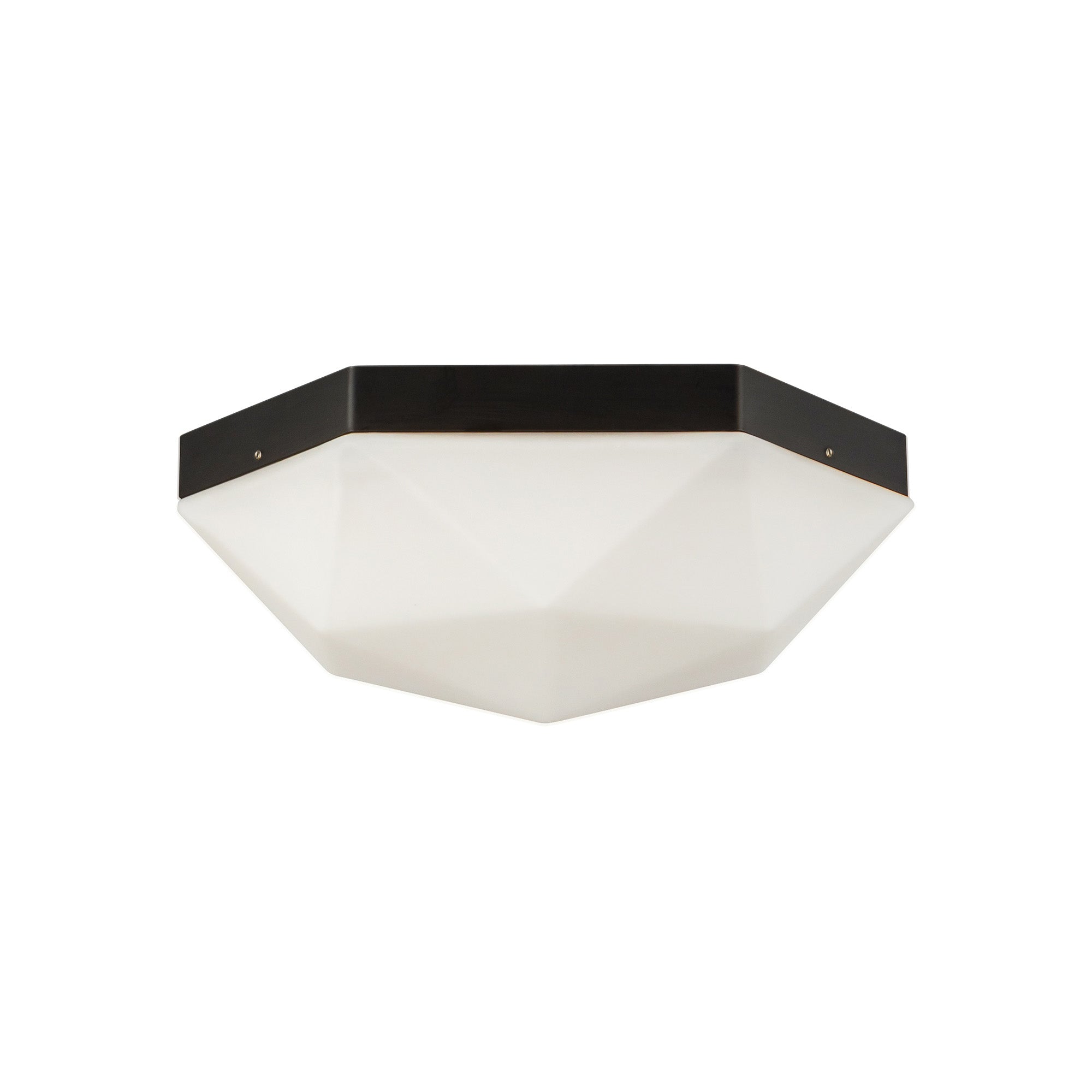 Krysta 12-in Matte Black/Opal Glass 2 Lights Flush Mount