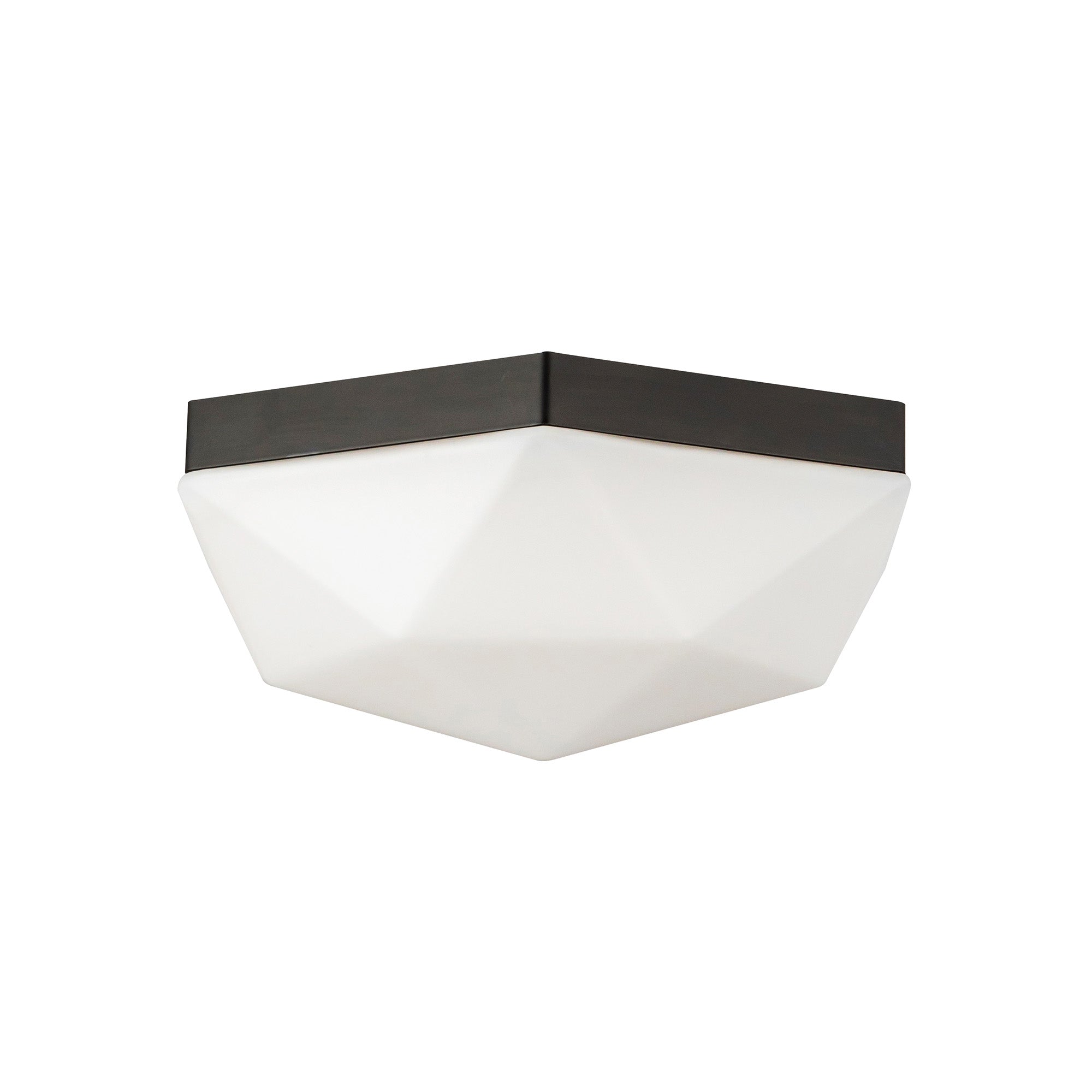 Krysta 12-in Matte Black/Opal Glass 2 Lights Flush Mount