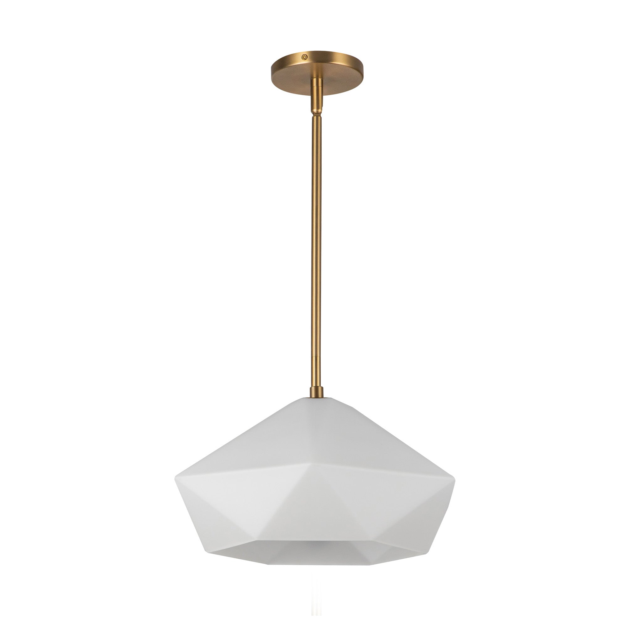 Krysta 14-in Brushed Gold/Opal Glass 1 Light Pendant