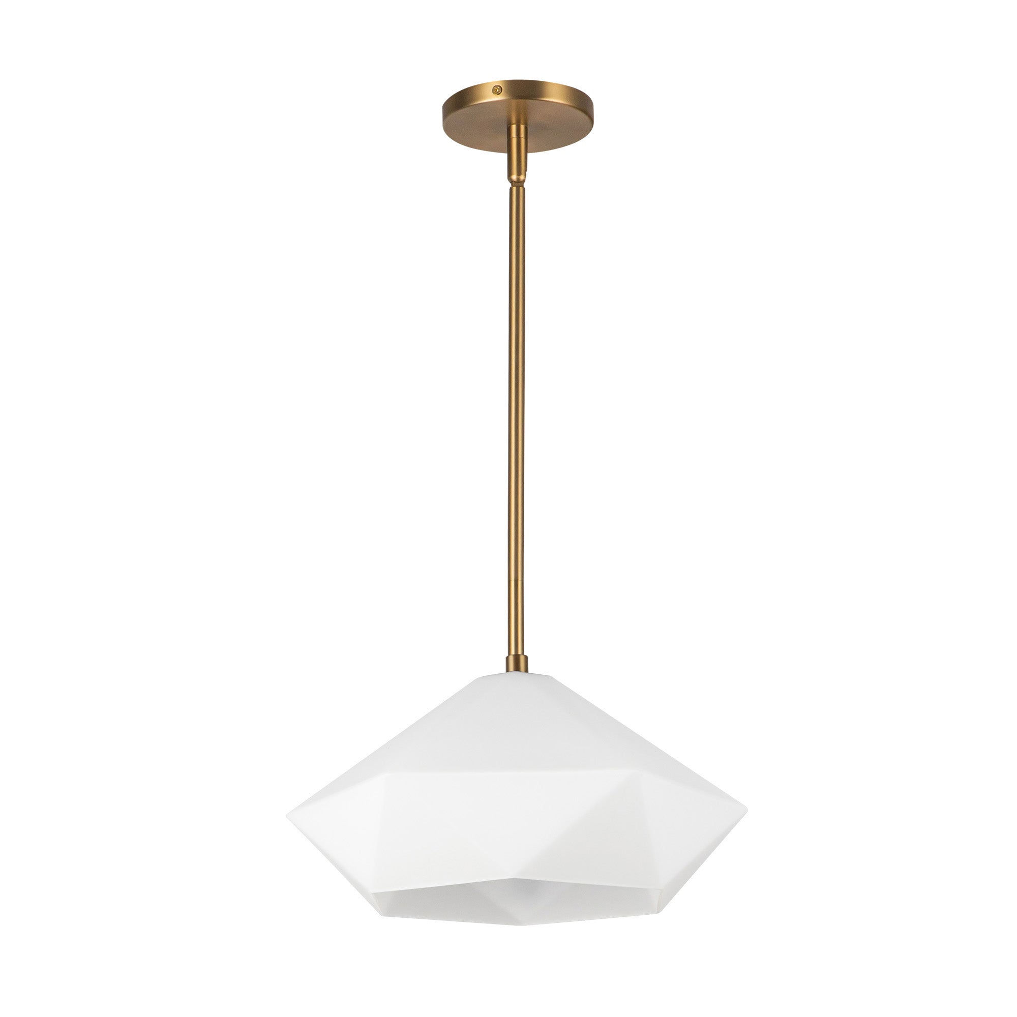Krysta 14-in Brushed Gold/Opal Glass 1 Light Pendant