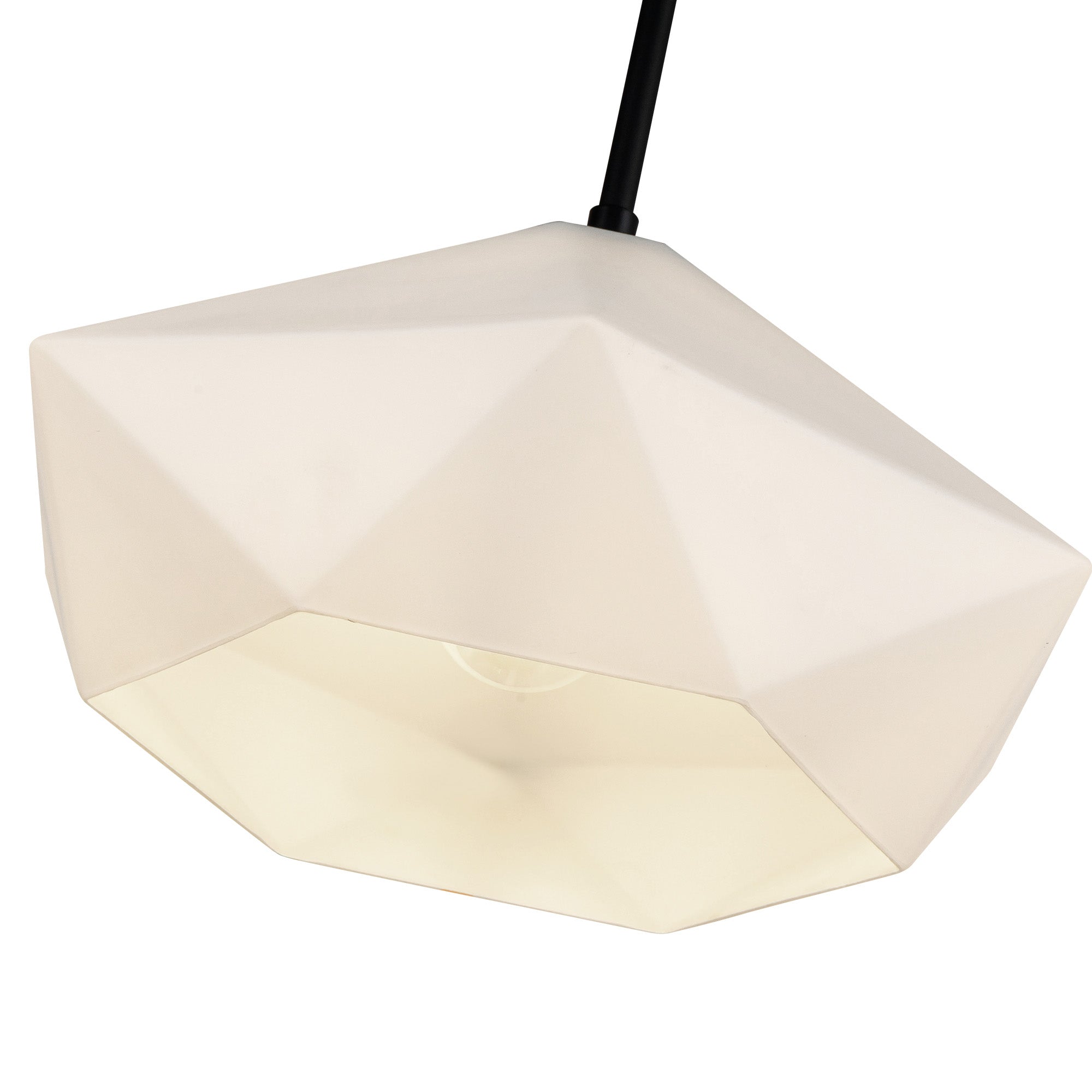 Krysta 14-in Matte Black/Opal Glass 1 Light Pendant