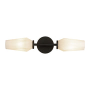 Krysta 20-in Matte Black/Opal Glass 2 Lights Wall Vanity
