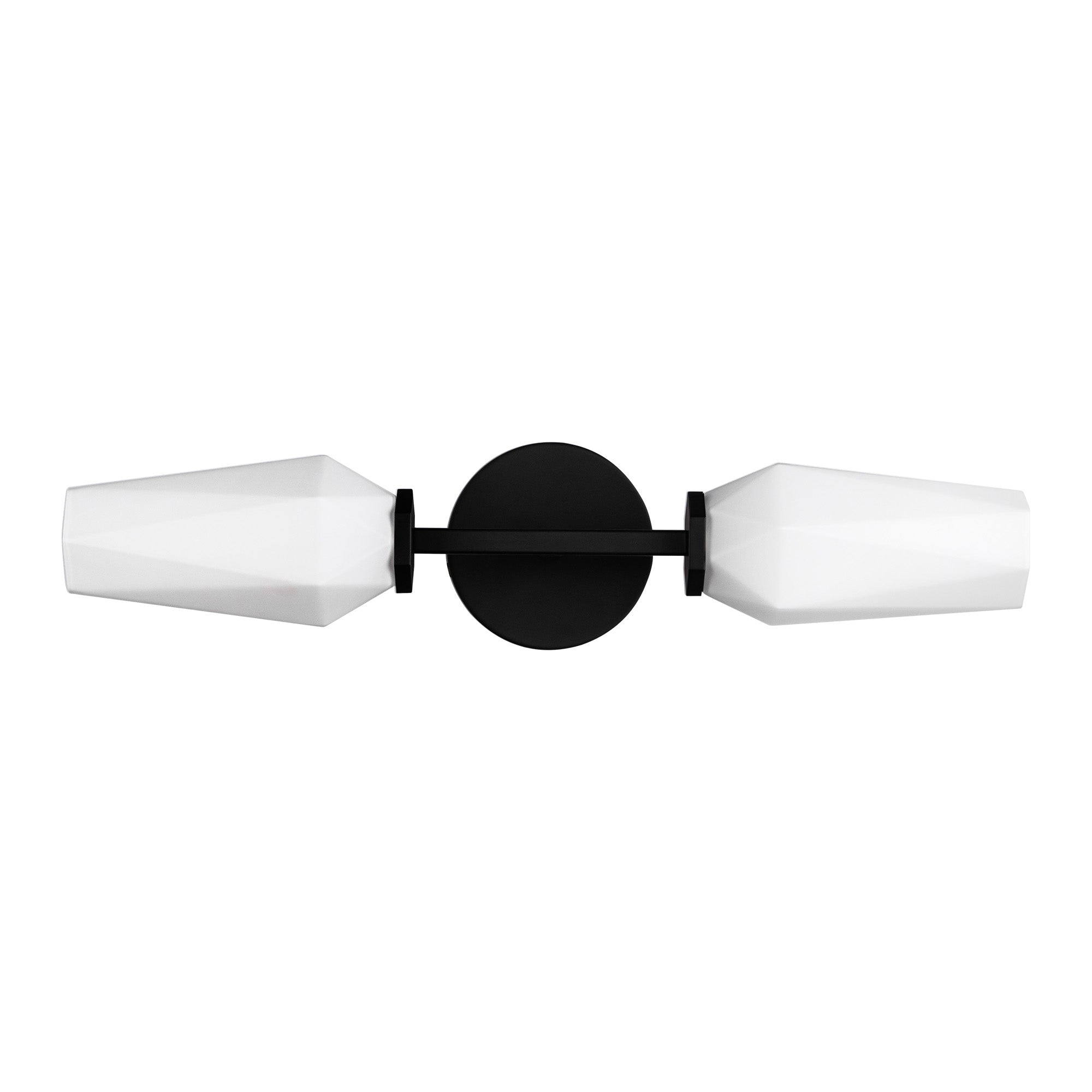 Krysta 20-in Matte Black/Opal Glass 2 Lights Wall Vanity