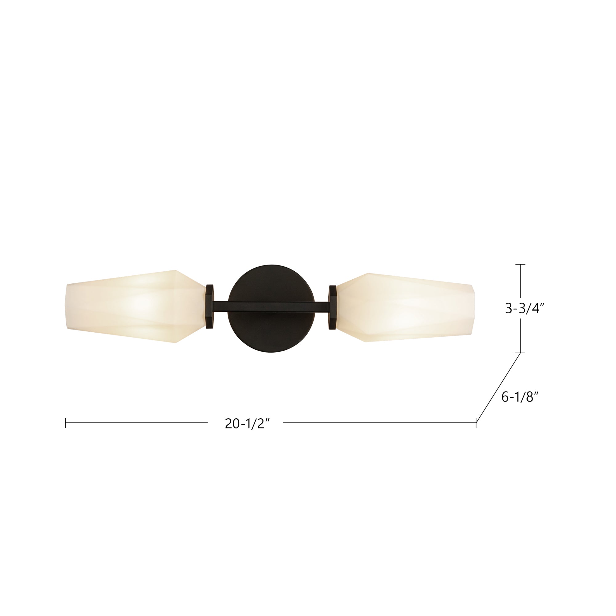 Krysta 20-in Brushed Gold/Opal Glass 2 Lights Wall Vanity