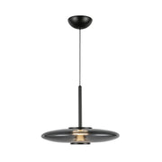 Kyoto 17-in Black/Smoked Glass LED Pendant
