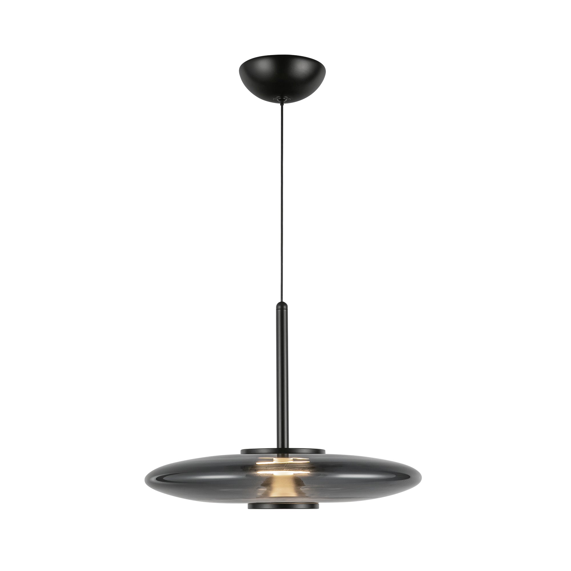 Kyoto 17-in Black/Smoked Glass LED Pendant