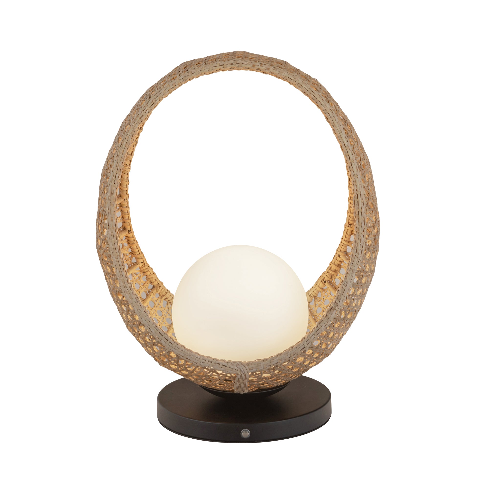 Lanai 16-in Black/Opal Glass LED Table Lamp