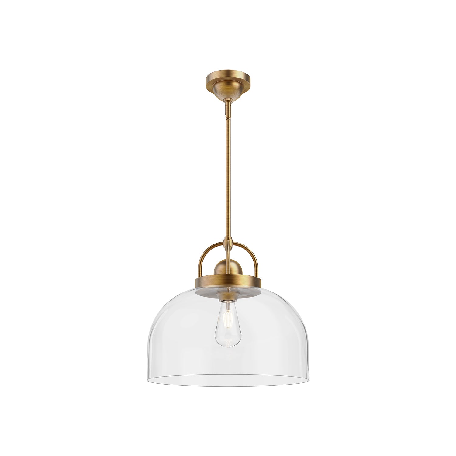Lancaster 15-in Aged Gold 1 Light Pendant