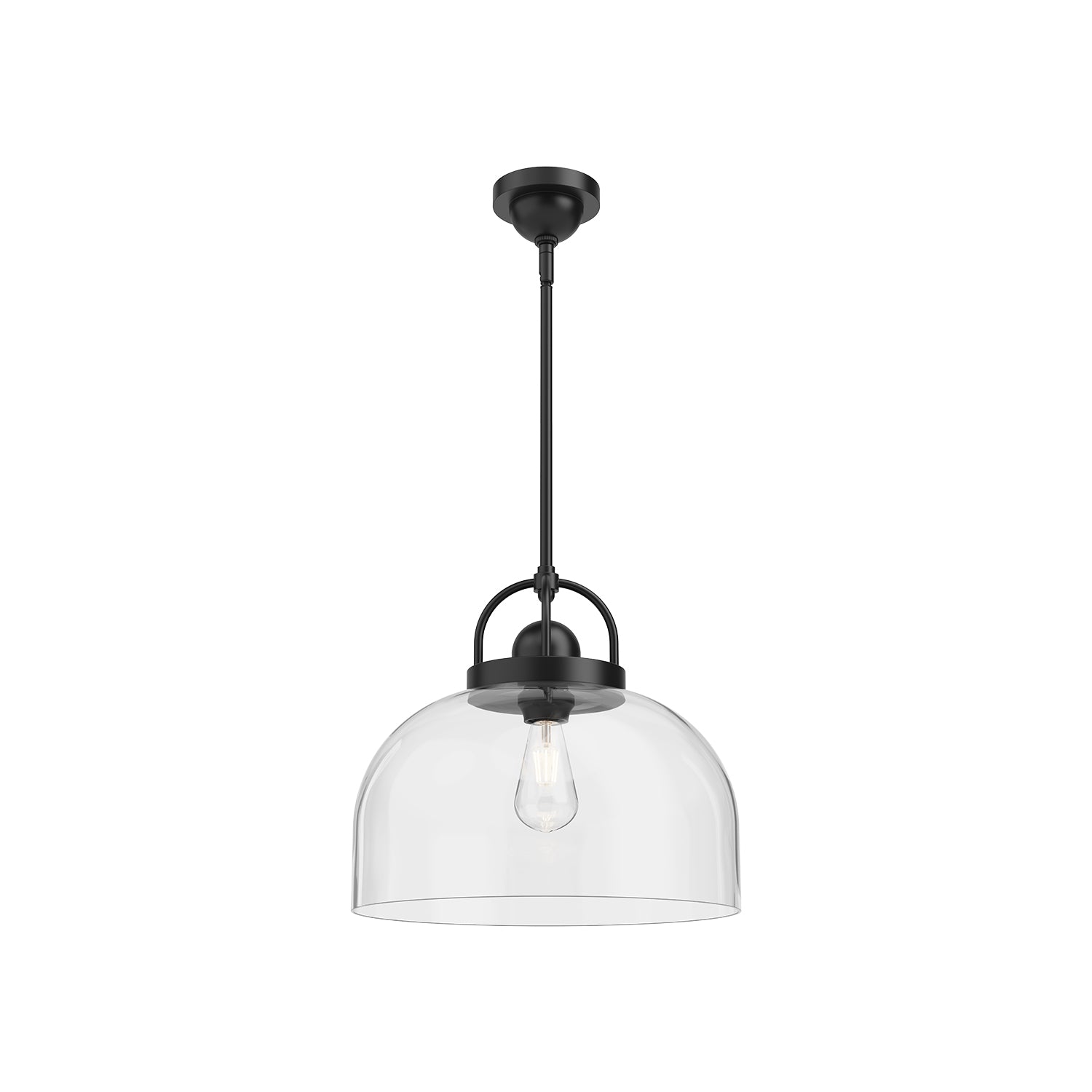 Lancaster 15-in Matte Black 1 Light Pendant