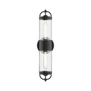 Lancaster 5-in Matte Black 2 Lights Wall/Vanity