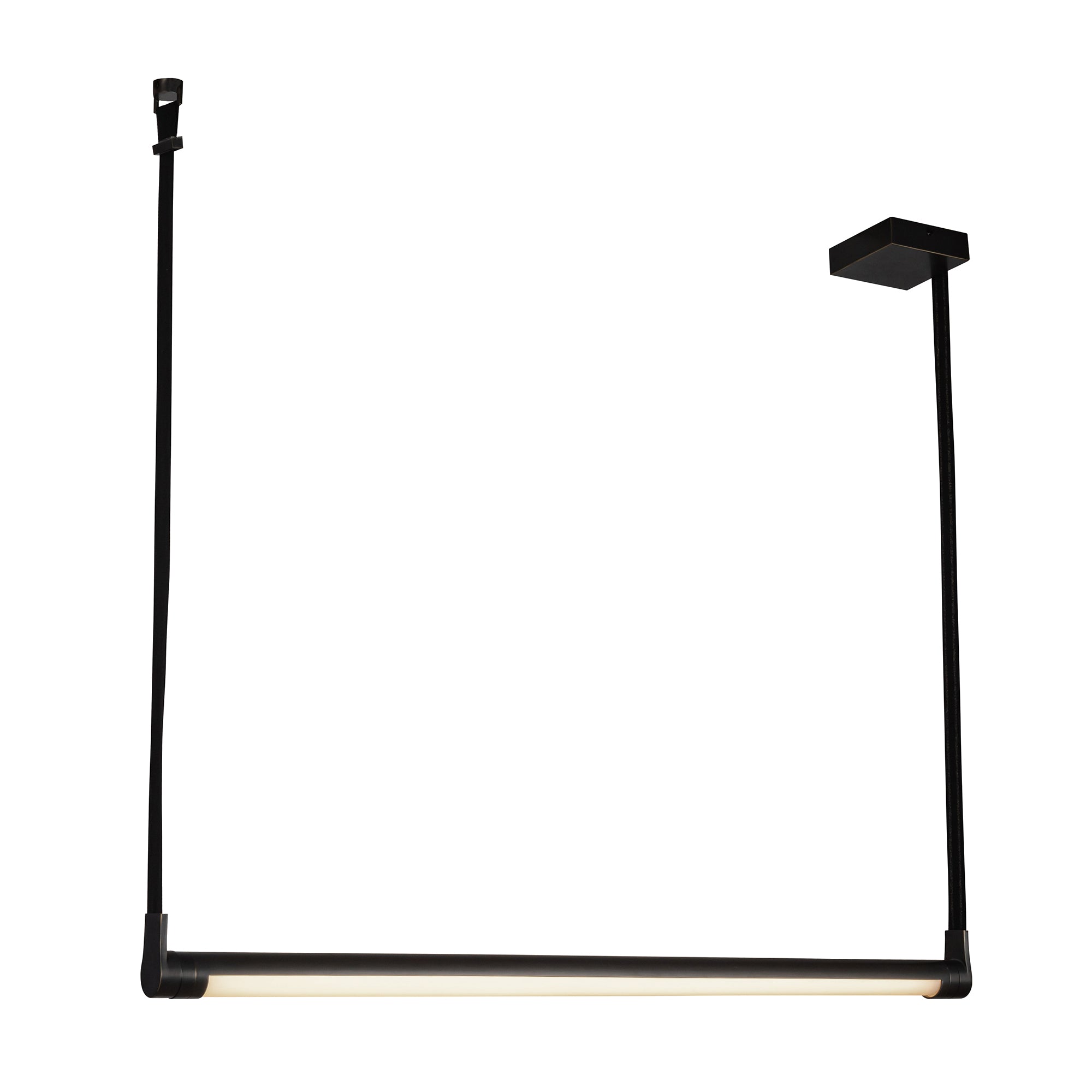 Laurence 41-in Urban Bronze LED Linear Pendant
