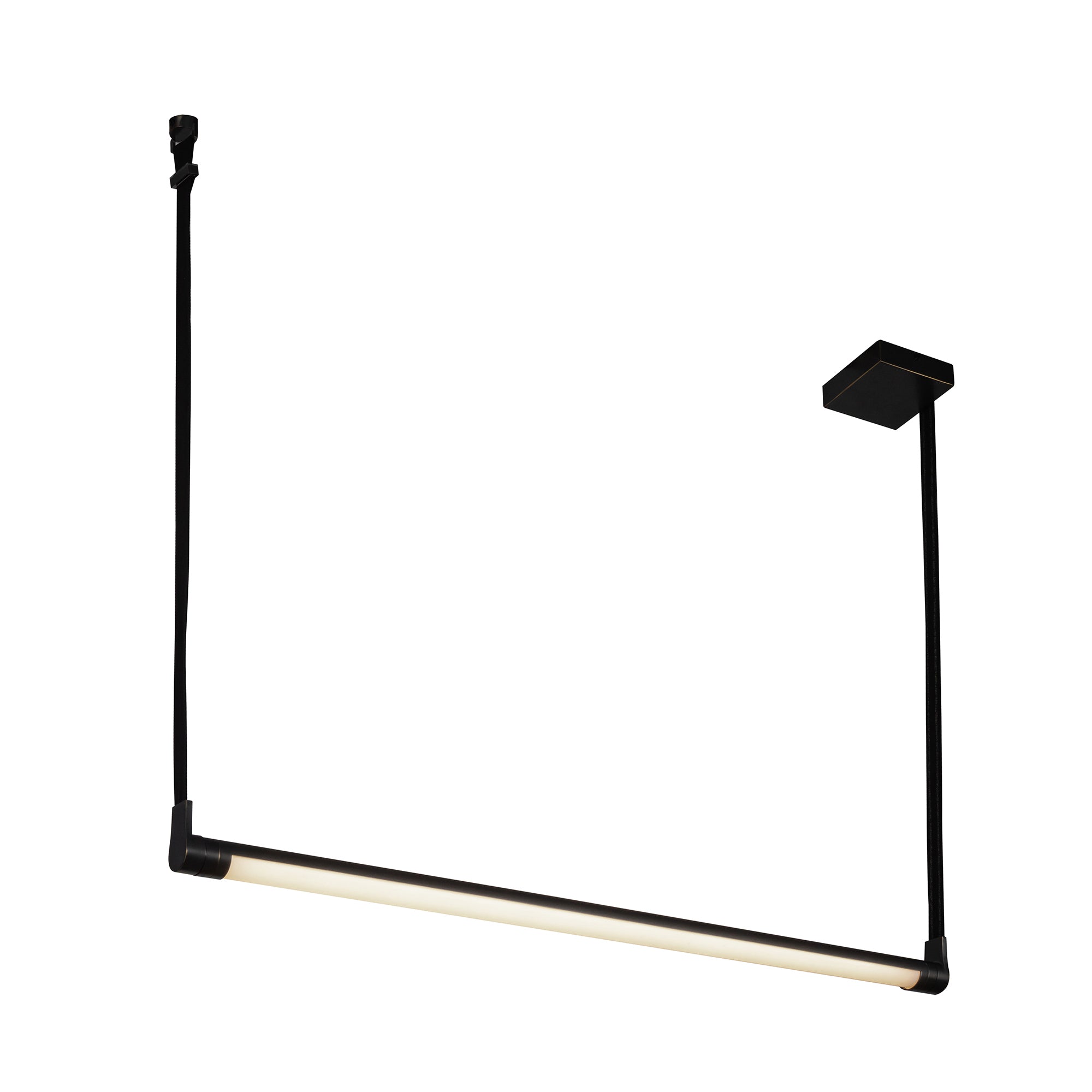 Laurence 41-in Urban Bronze LED Linear Pendant