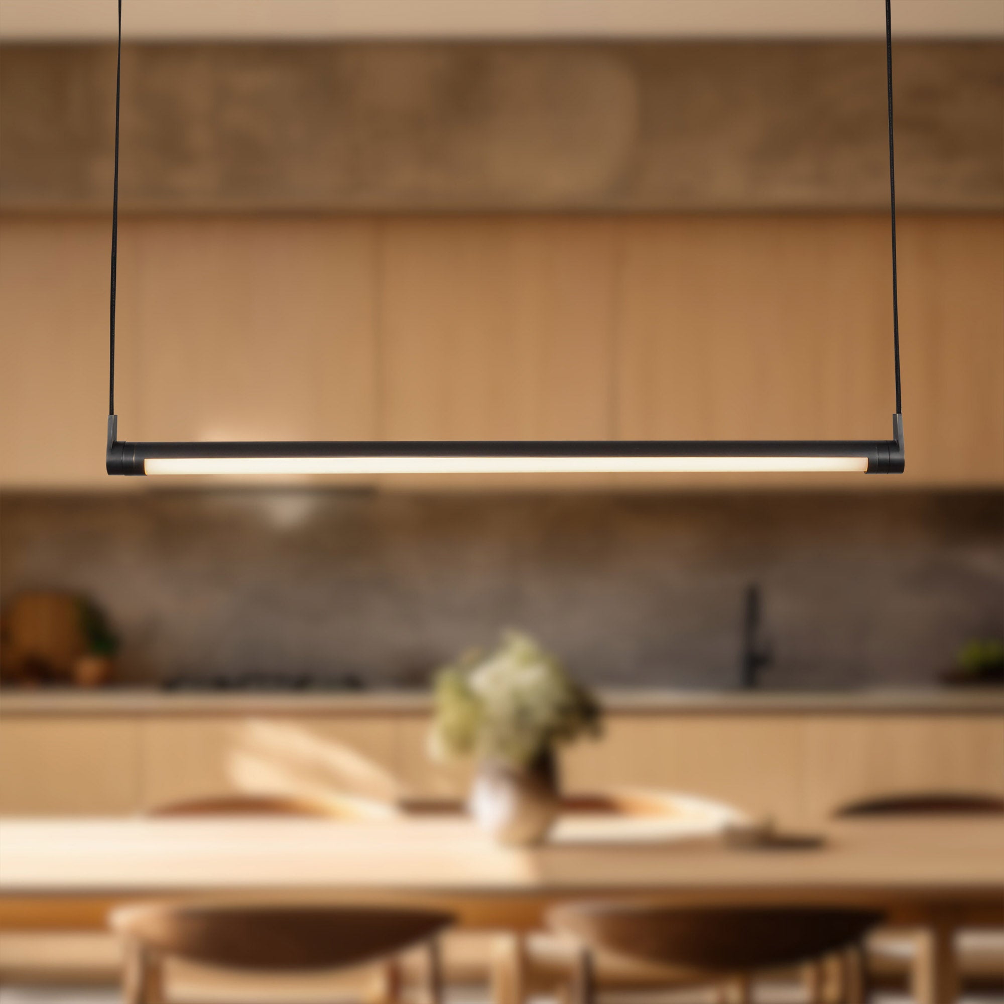Laurence 41-in Urban Bronze LED Linear Pendant