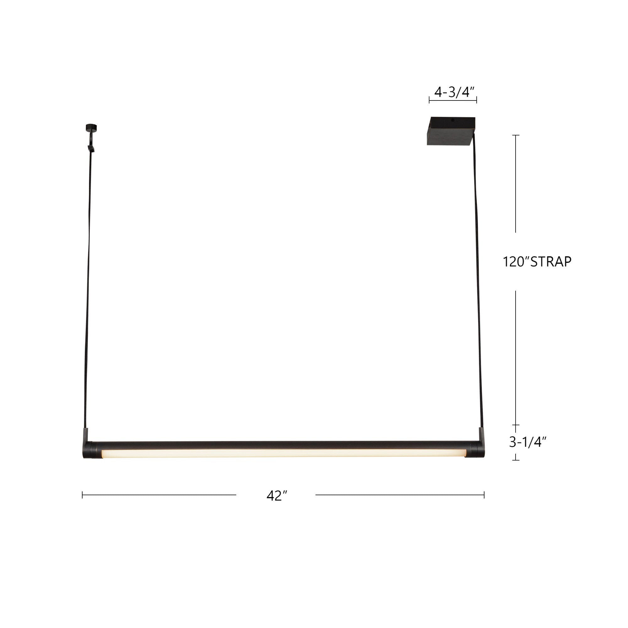 Laurence 41-in Urban Bronze LED Linear Pendant