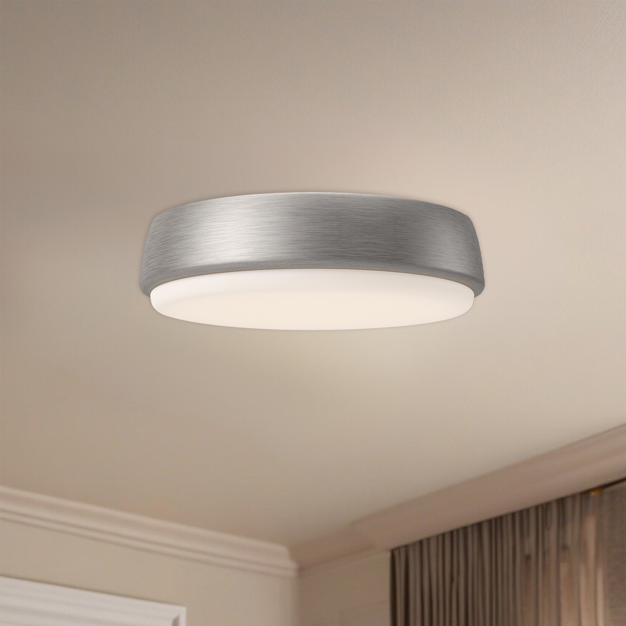 Laval 9-in Brushed Nickel LED Flush Mount