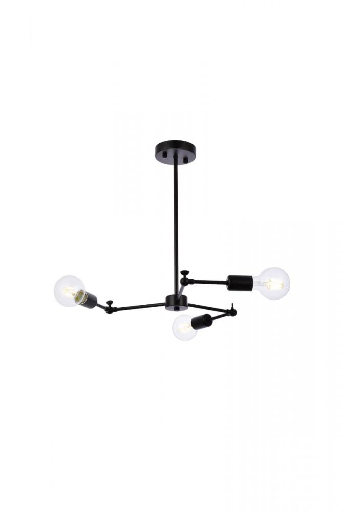 Elegant Lighting FURLONG LD2340BK Pendant Mid Century Modern - Black