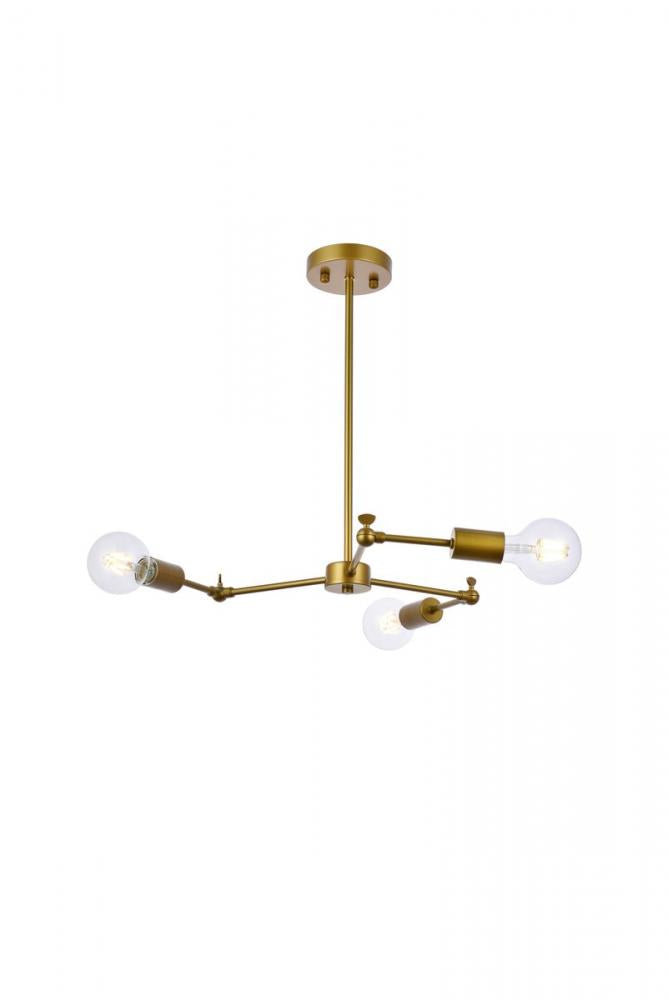 Elegant Lighting FURLONG LD2340BR Pendant Mid Century Modern - Brass