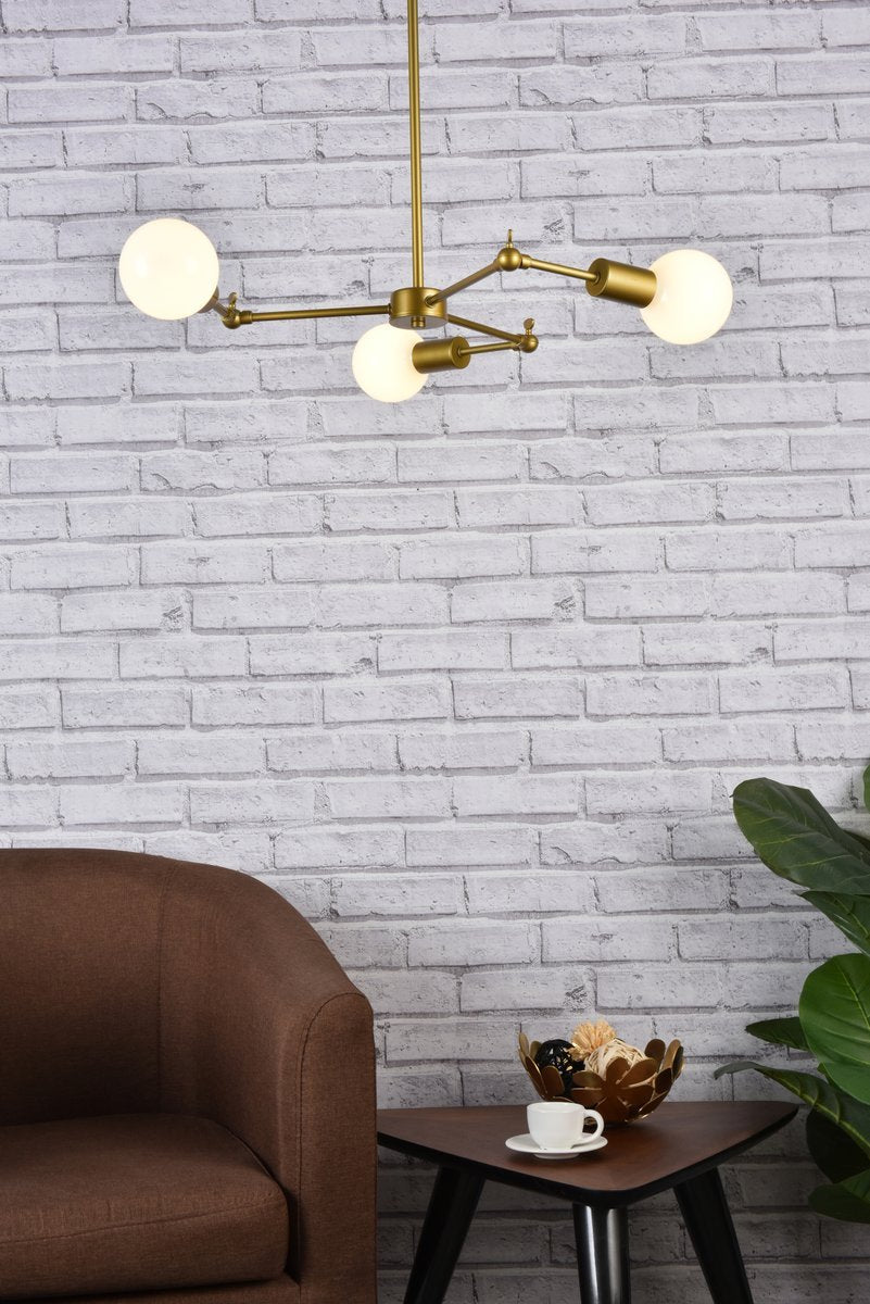 Elegant Lighting FURLONG LD2340BR Pendant Mid Century Modern - Brass